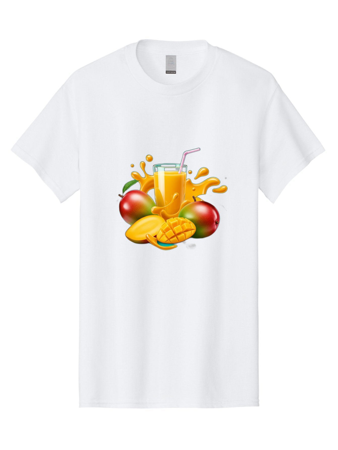 Mango-Juice-4 Men'S Graphic Tee, 100% Cotton, Comfortable Casual Summer Wear, Machine Washable, Fresh Mango Juice, Ripe Mangoes, Healthy Drink, Refreshing Beverage, Tropical Flavors, Fruit Smoothie, Vibrant Colors, Juice Splash Bac148