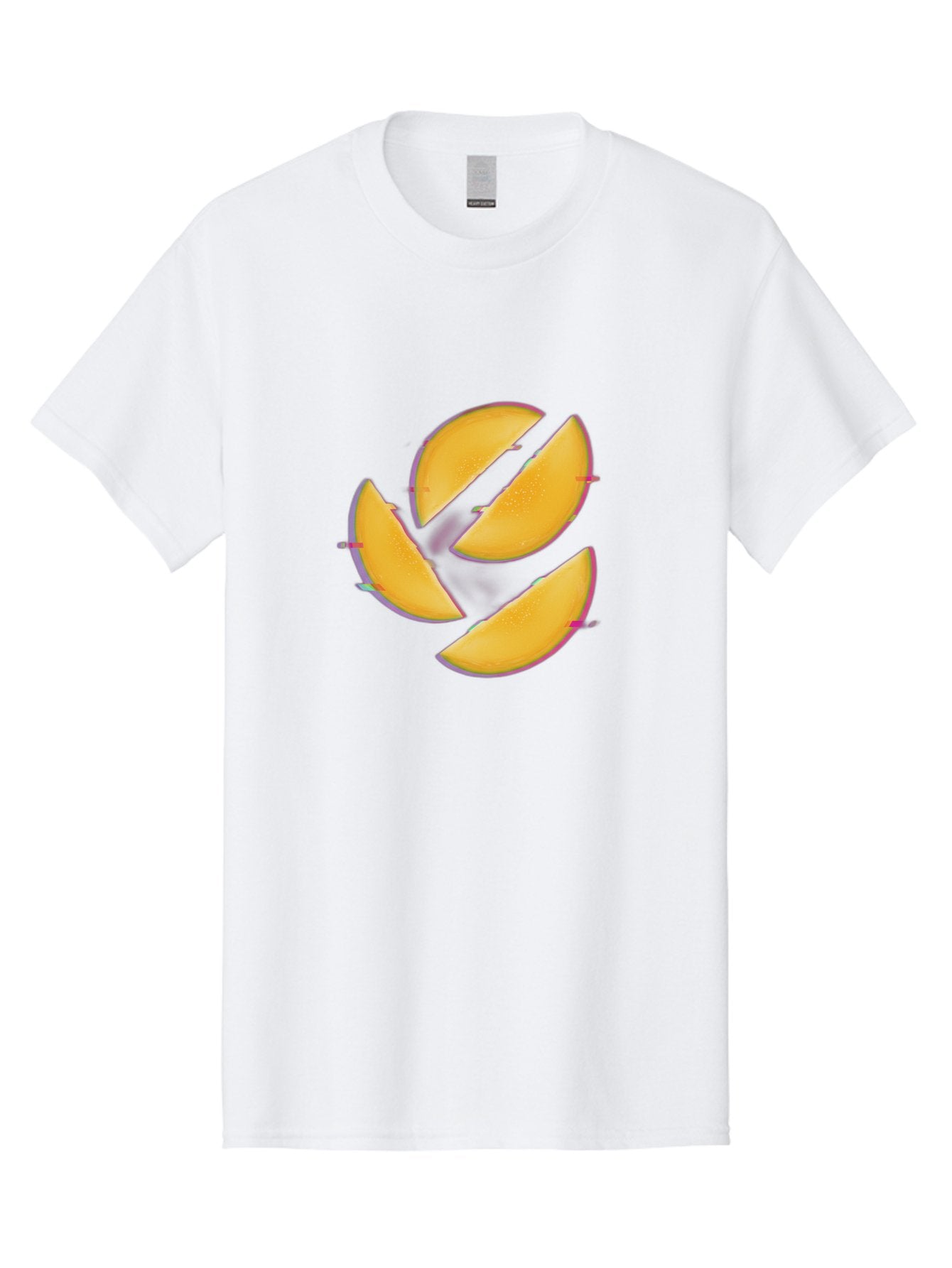 Mango-Slices Men'S Graphic Tee, 100% Cotton, Comfortable Casual Summer Wear, Machine Washable, Mango Slices, Fresh Fruit, Sliced Mango, Fruit Arrangement, Healthy Snack, Sweet Treat, Tropical Flavor, Vibrant Yellow, Culinary Delight Bac152 5