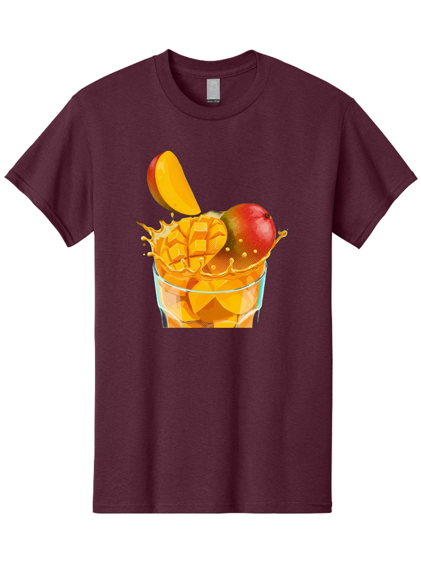 Mango-Smoothie-6 Men'S Graphic Tee, 100% Cotton, Comfortable Casual Summer Wear, Machine Washable, Fresh Mango, Mango Juice, Sliced Mango, Fruit Salad, Summer Drink, Fresh Fruit, Healthy Beverage, Tropical Flavors, Mango Chunks, Bac158 10