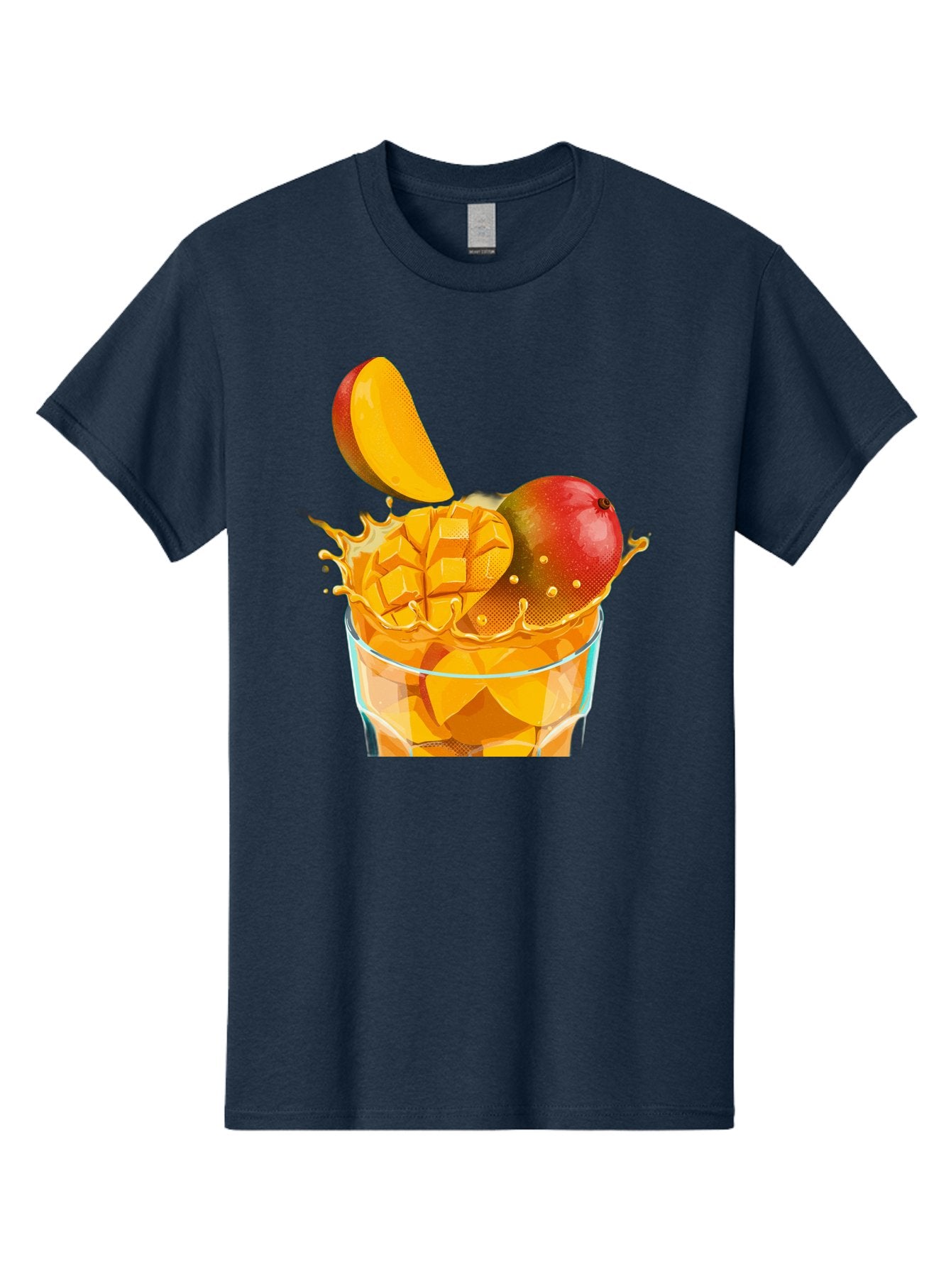 Mango-Smoothie-6 Men'S Graphic Tee, 100% Cotton, Comfortable Casual Summer Wear, Machine Washable, Fresh Mango, Mango Juice, Sliced Mango, Fruit Salad, Summer Drink, Fresh Fruit, Healthy Beverage, Tropical Flavors, Mango Chunks, Bac158 3
