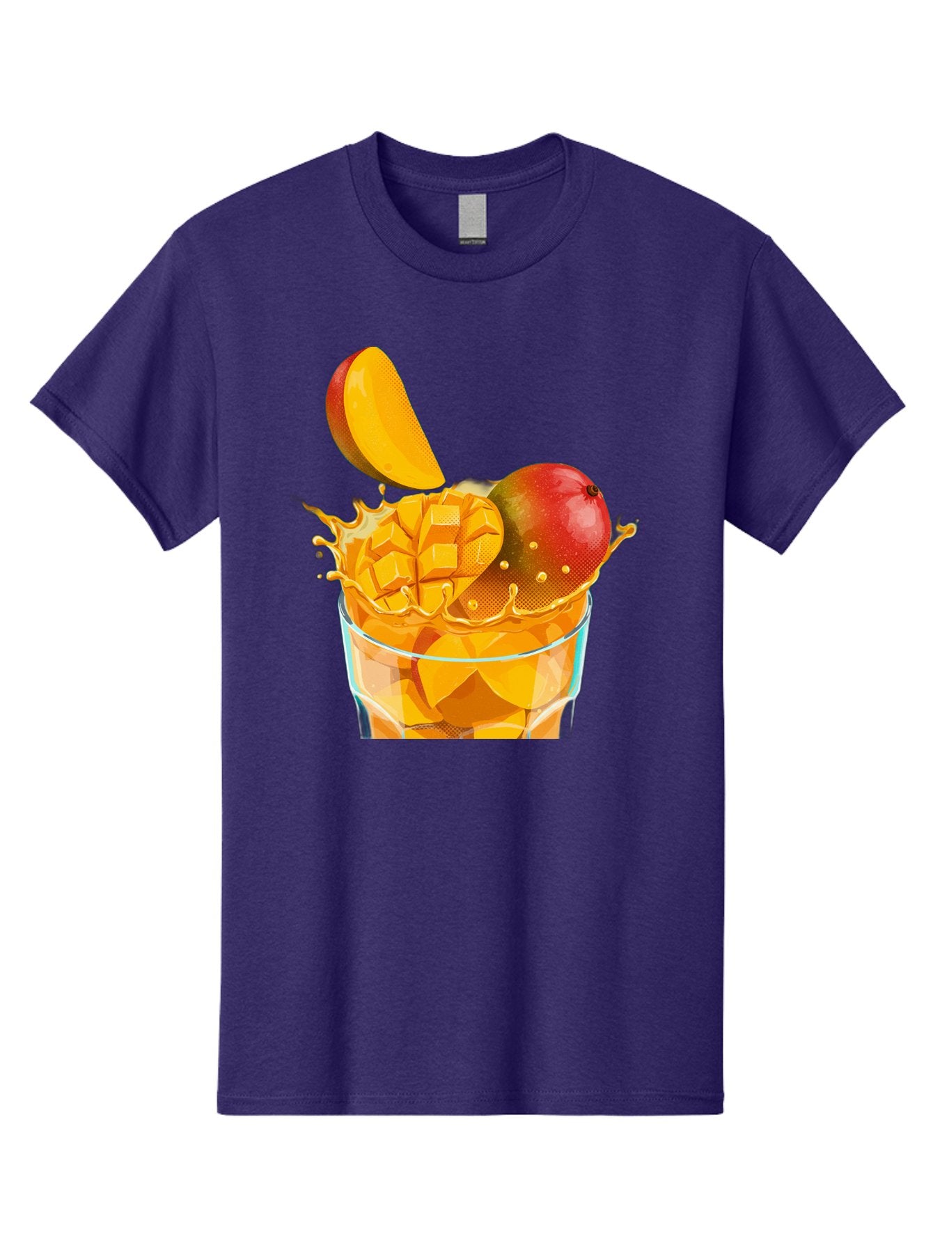 Mango-Smoothie-6 Men'S Graphic Tee, 100% Cotton, Comfortable Casual Summer Wear, Machine Washable, Fresh Mango, Mango Juice, Sliced Mango, Fruit Salad, Summer Drink, Fresh Fruit, Healthy Beverage, Tropical Flavors, Mango Chunks, Bac158 5