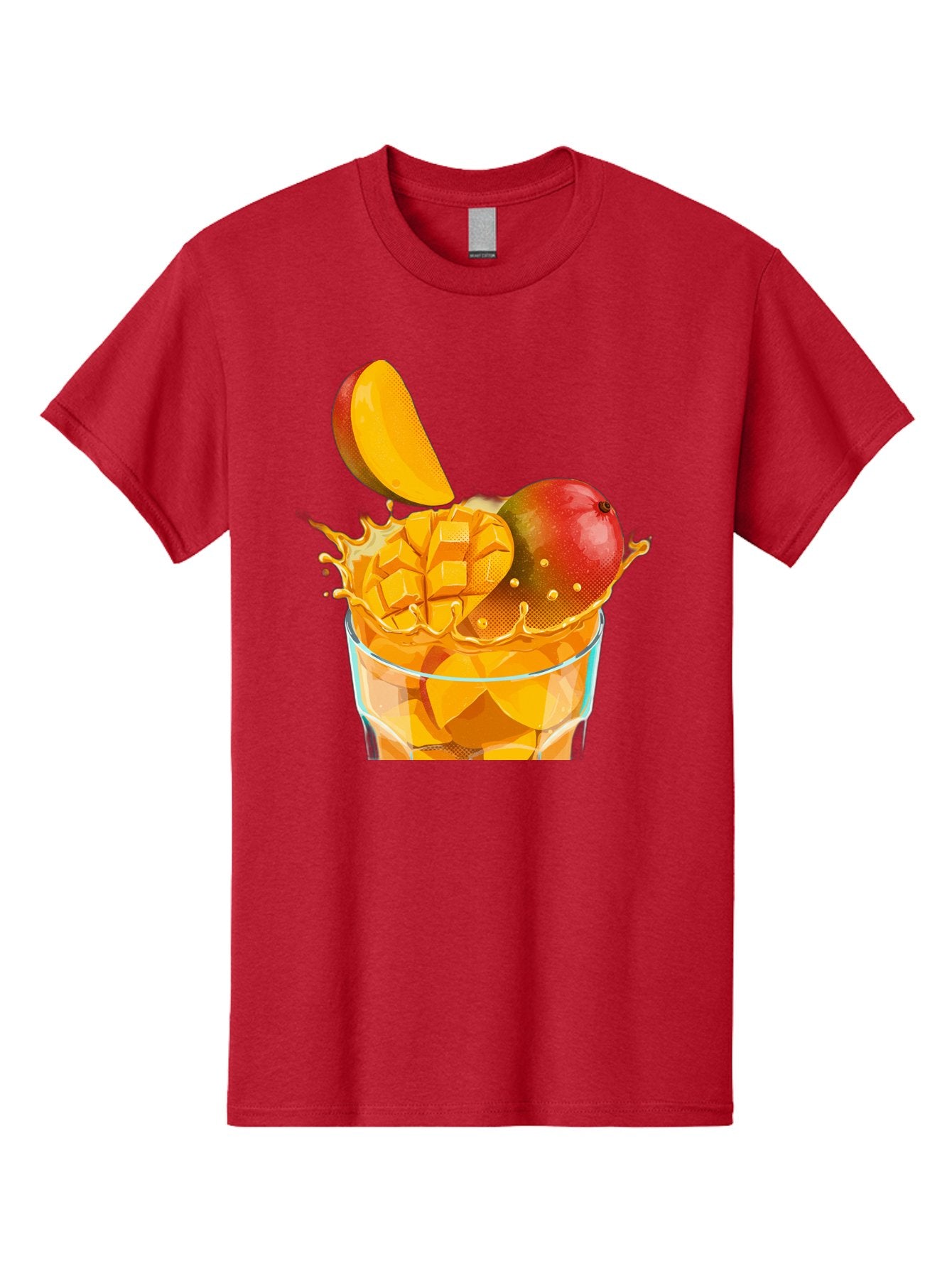 Mango-Smoothie-6 Men'S Graphic Tee, 100% Cotton, Comfortable Casual Summer Wear, Machine Washable, Fresh Mango, Mango Juice, Sliced Mango, Fruit Salad, Summer Drink, Fresh Fruit, Healthy Beverage, Tropical Flavors, Mango Chunks, Bac158 13