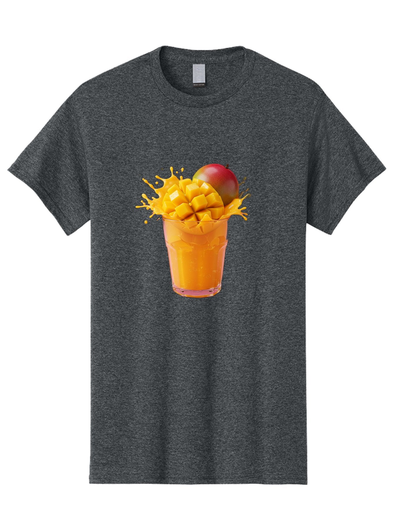 Mango-Smoothie-7 Men'S Graphic Tee, 100% Cotton, Comfortable Casual Summer Wear, Machine Washable, Mango Smoothie, Fresh Mango, Tropical Drink, Vibrant Colors, Healthy Beverage, Refreshing Drink, Summer Refreshment, Mango Chunks, Mango Juice Bac159 15