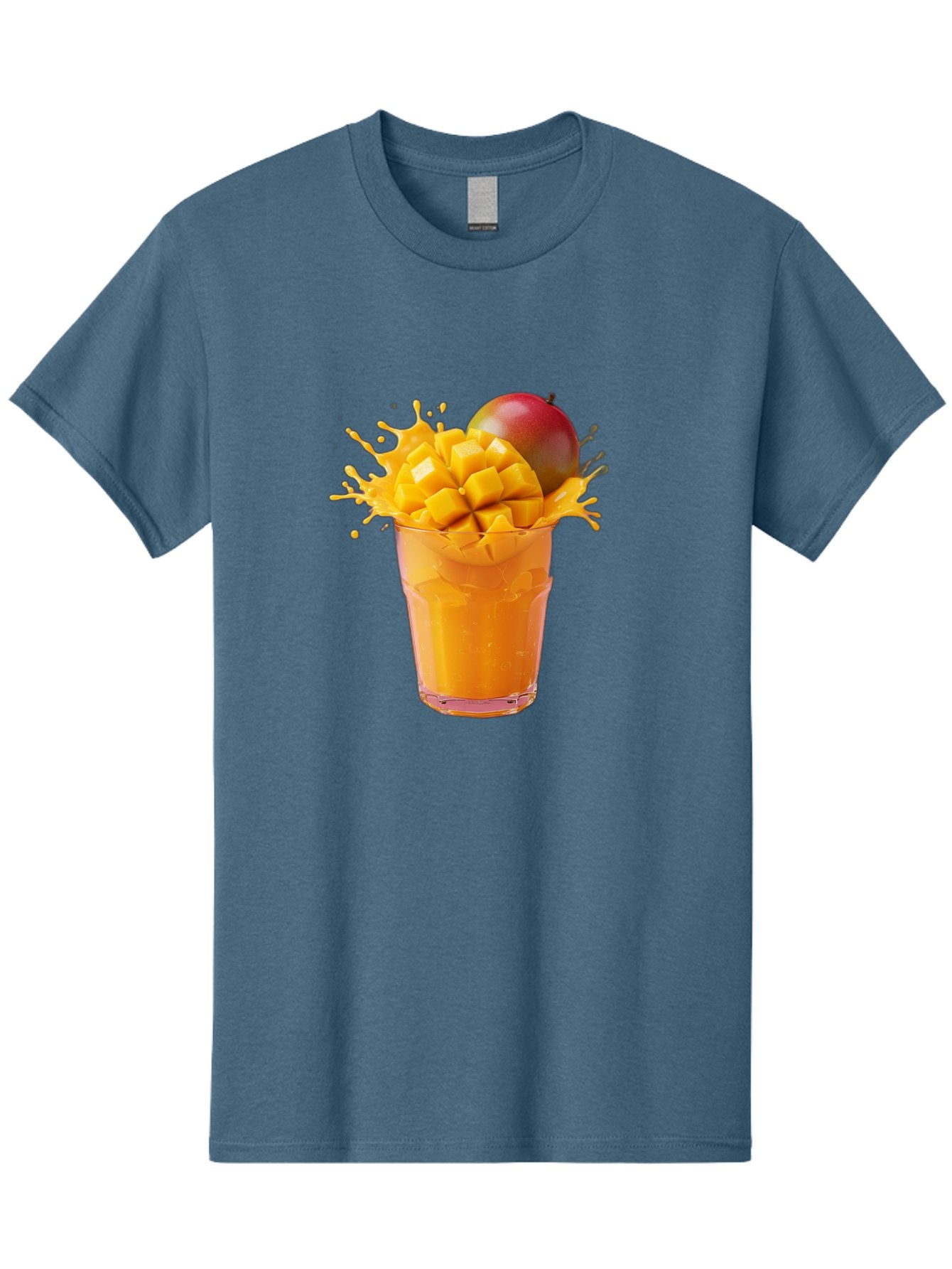 Mango-Smoothie-7 Men'S Graphic Tee, 100% Cotton, Comfortable Casual Summer Wear, Machine Washable, Mango Smoothie, Fresh Mango, Tropical Drink, Vibrant Colors, Healthy Beverage, Refreshing Drink, Summer Refreshment, Mango Chunks, Mango Juice Bac159 6