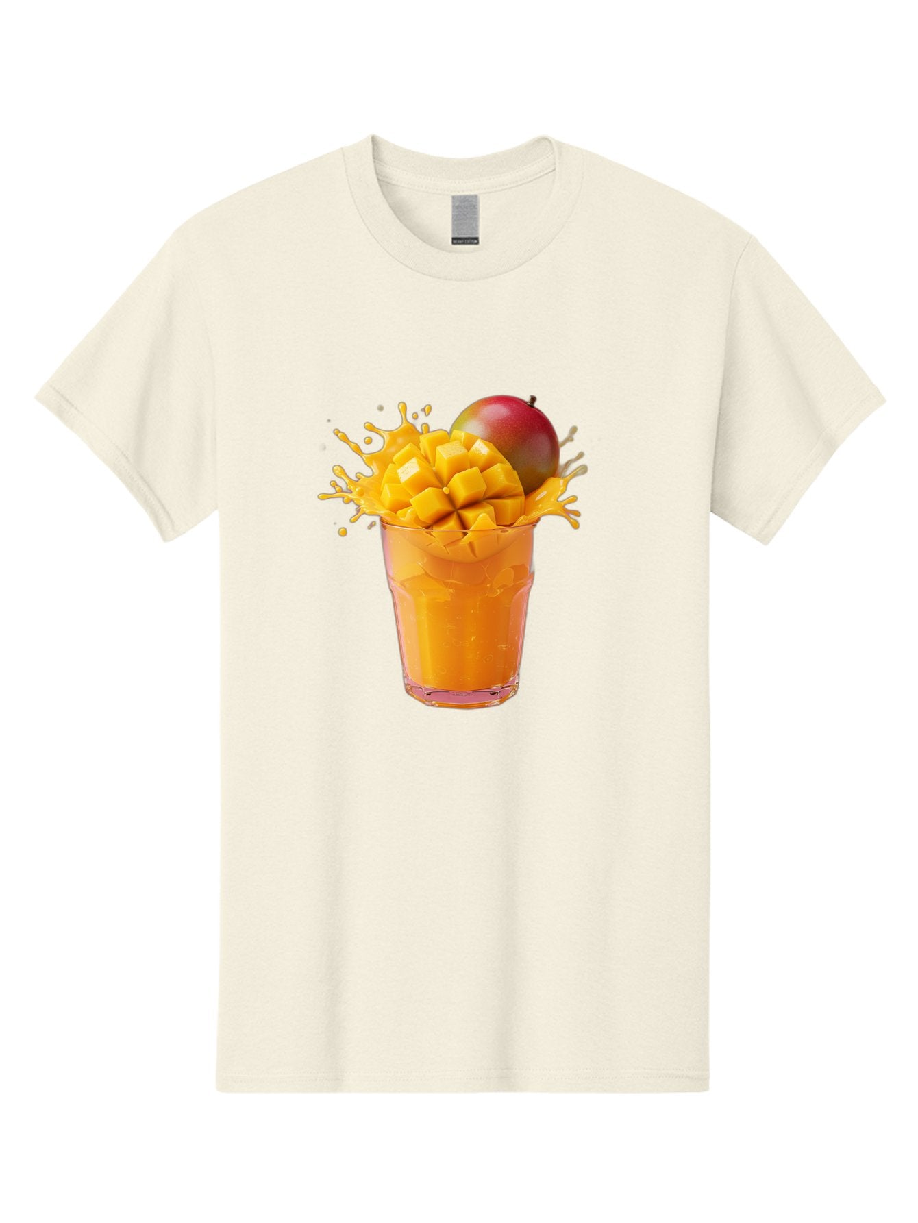 Mango-Smoothie-7 Men'S Graphic Tee, 100% Cotton, Comfortable Casual Summer Wear, Machine Washable, Mango Smoothie, Fresh Mango, Tropical Drink, Vibrant Colors, Healthy Beverage, Refreshing Drink, Summer Refreshment, Mango Chunks, Mango Juice Bac159 8