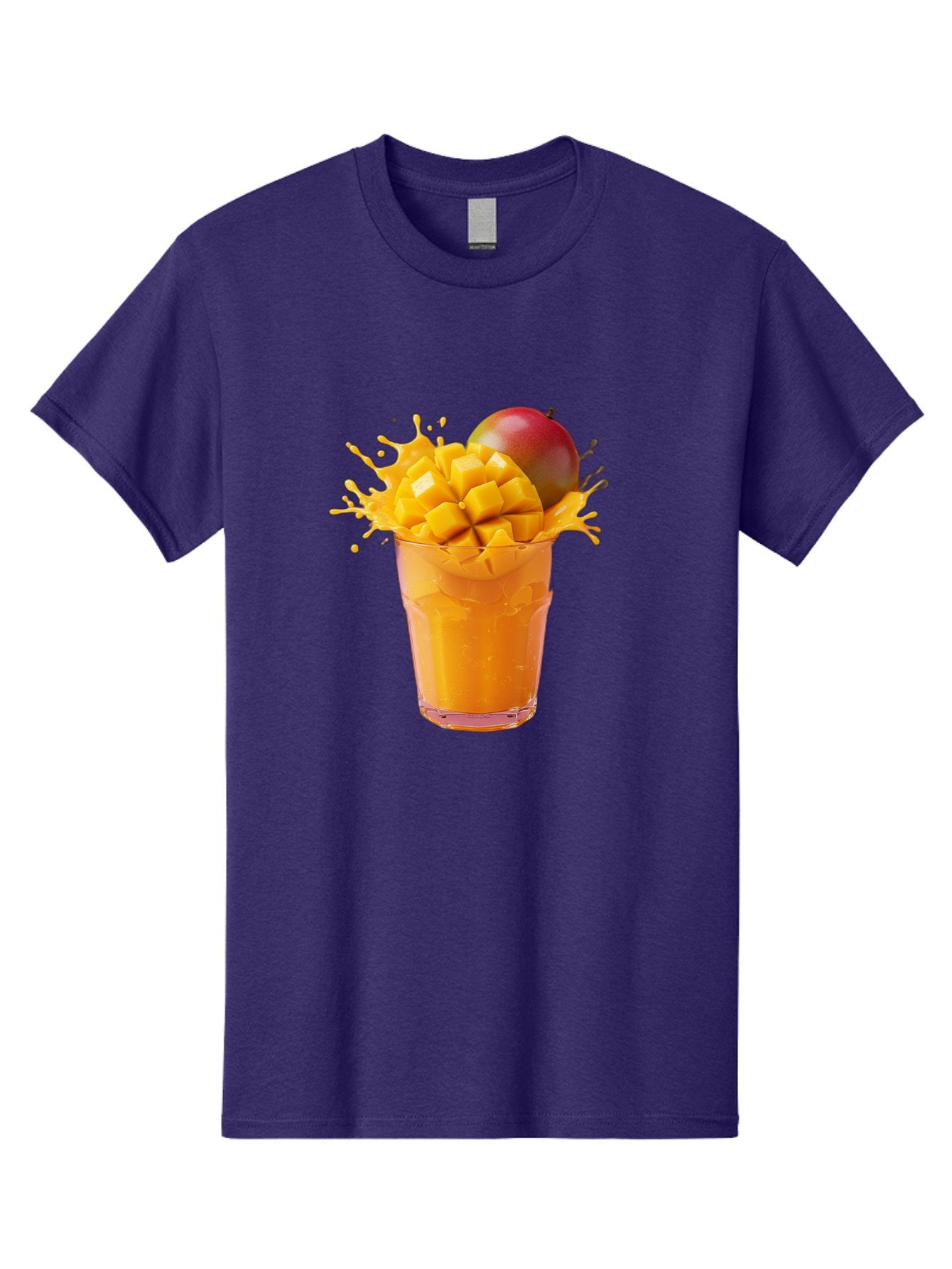 Mango-Smoothie-7 Men'S Graphic Tee, 100% Cotton, Comfortable Casual Summer Wear, Machine Washable, Mango Smoothie, Fresh Mango, Tropical Drink, Vibrant Colors, Healthy Beverage, Refreshing Drink, Summer Refreshment, Mango Chunks, Mango Juice Bac159 5