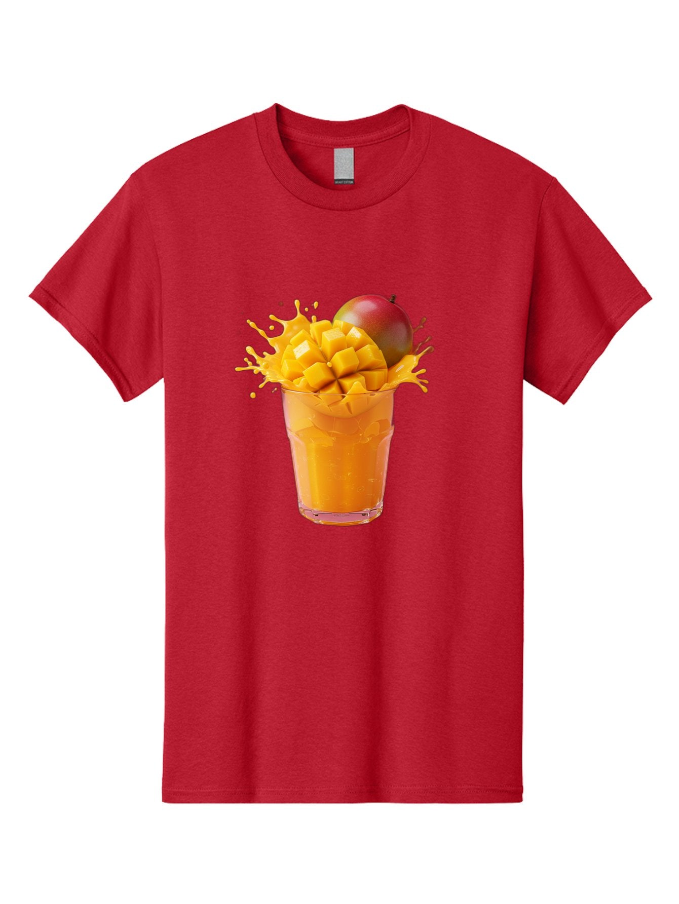 Mango-Smoothie-7 Men'S Graphic Tee, 100% Cotton, Comfortable Casual Summer Wear, Machine Washable, Mango Smoothie, Fresh Mango, Tropical Drink, Vibrant Colors, Healthy Beverage, Refreshing Drink, Summer Refreshment, Mango Chunks, Mango Juice Bac159 10