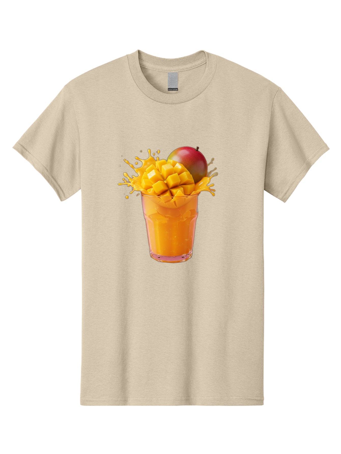 Mango-Smoothie-7 Men'S Graphic Tee, 100% Cotton, Comfortable Casual Summer Wear, Machine Washable, Mango Smoothie, Fresh Mango, Tropical Drink, Vibrant Colors, Healthy Beverage, Refreshing Drink, Summer Refreshment, Mango Chunks, Mango Juice Bac159 13