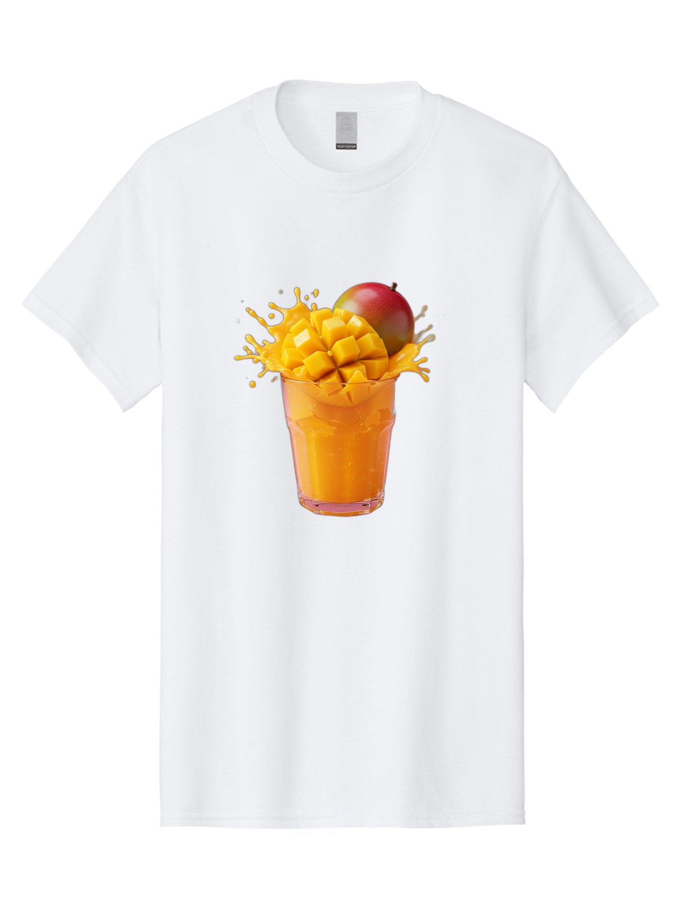 Mango-Smoothie-7 Men'S Graphic Tee, 100% Cotton, Comfortable Casual Summer Wear, Machine Washable, Mango Smoothie, Fresh Mango, Tropical Drink, Vibrant Colors, Healthy Beverage, Refreshing Drink, Summer Refreshment, Mango Chunks, Mango Juice Bac159 9