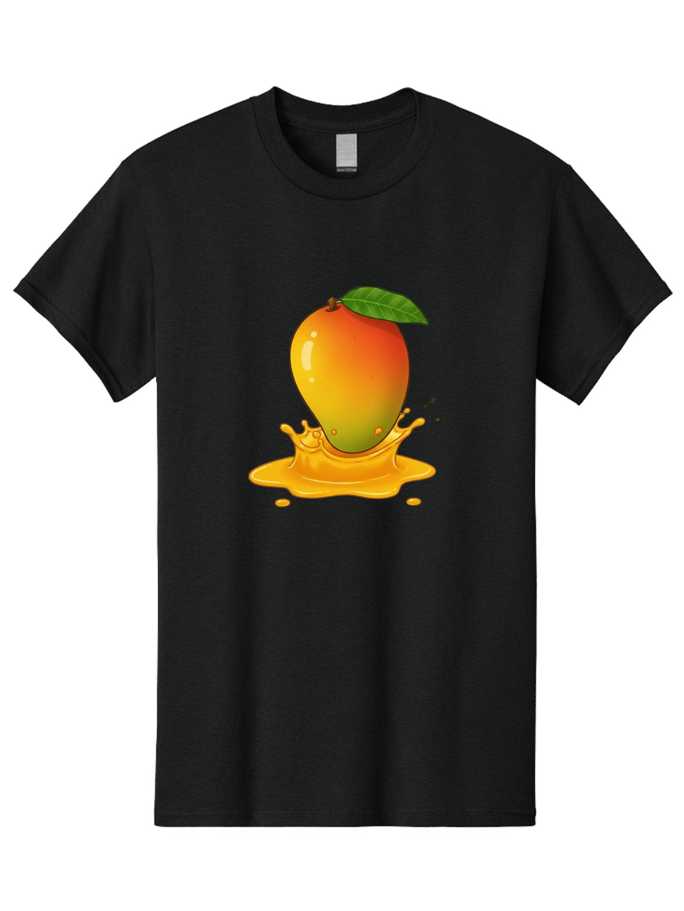 Mango-Splash-1 Men'S Graphic Tee, 100% Cotton, Comfortable Casual Summer Wear, Machine Washable, Juicy Mango, Vibrant Colors, Splashing Juice, Fresh Fruit, Tropical Flavors, Sweet Treats, Summertime, Refreshing Drinks Bac161 15