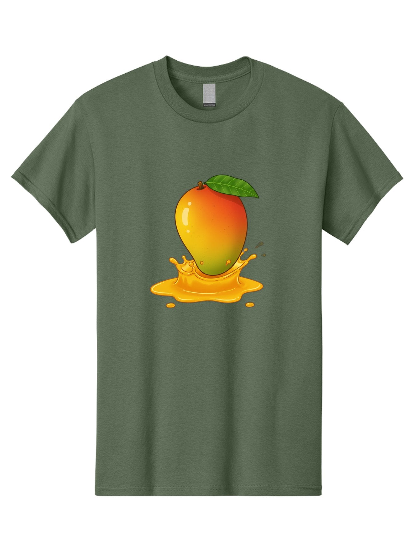 Mango-Splash-1 Men'S Graphic Tee, 100% Cotton, Comfortable Casual Summer Wear, Machine Washable, Juicy Mango, Vibrant Colors, Splashing Juice, Fresh Fruit, Tropical Flavors, Sweet Treats, Summertime, Refreshing Drinks Bac161