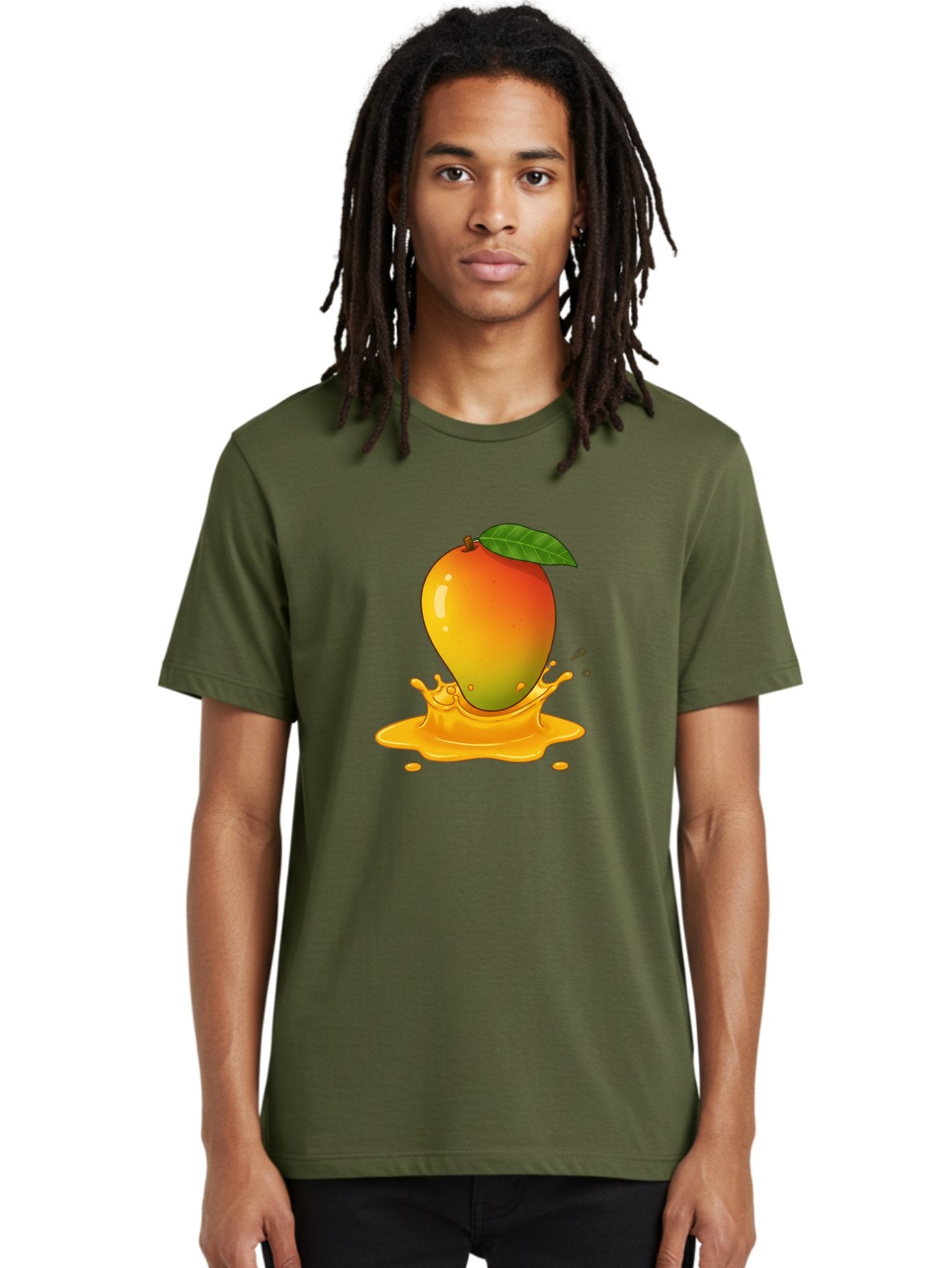 Mango-Splash-1 Men'S Graphic Tee, 100% Cotton, Comfortable Casual Summer Wear, Machine Washable, Juicy Mango, Vibrant Colors, Splashing Juice, Fresh Fruit, Tropical Flavors, Sweet Treats, Summertime, Refreshing Drinks Bac161 19