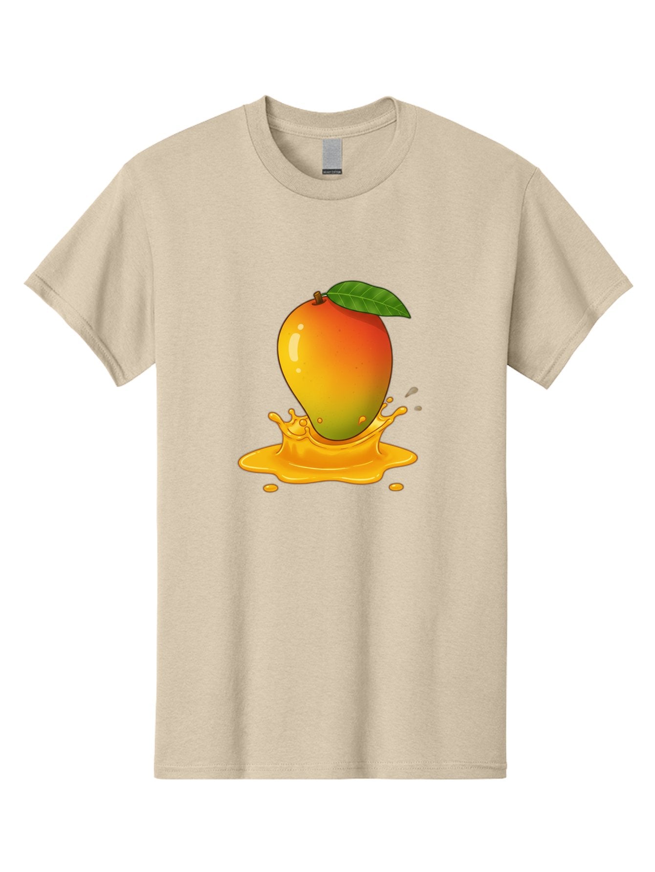 Mango-Splash-1 Men'S Graphic Tee, 100% Cotton, Comfortable Casual Summer Wear, Machine Washable, Juicy Mango, Vibrant Colors, Splashing Juice, Fresh Fruit, Tropical Flavors, Sweet Treats, Summertime, Refreshing Drinks Bac161 4