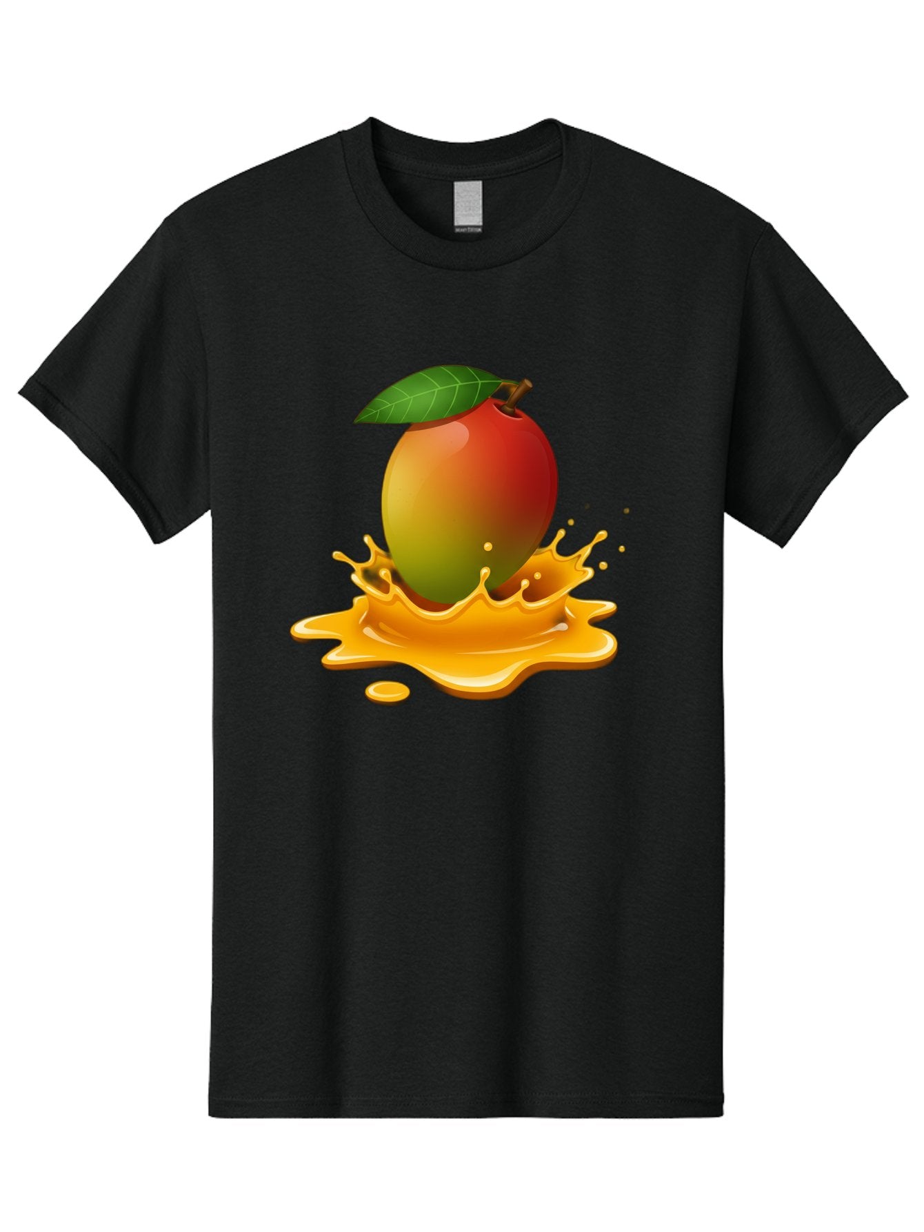 Mango-Splash-2 Men'S Graphic Tee, 100% Cotton, Comfortable Casual Summer Wear, Machine Washable, Tropical Mango, Juicy Fruit, Splash Art, Vibrant Colors, Mango Juice, Splashing Liquid, Fresh Produce, Summer Vibes, Healthy Snack, Bac162 9
