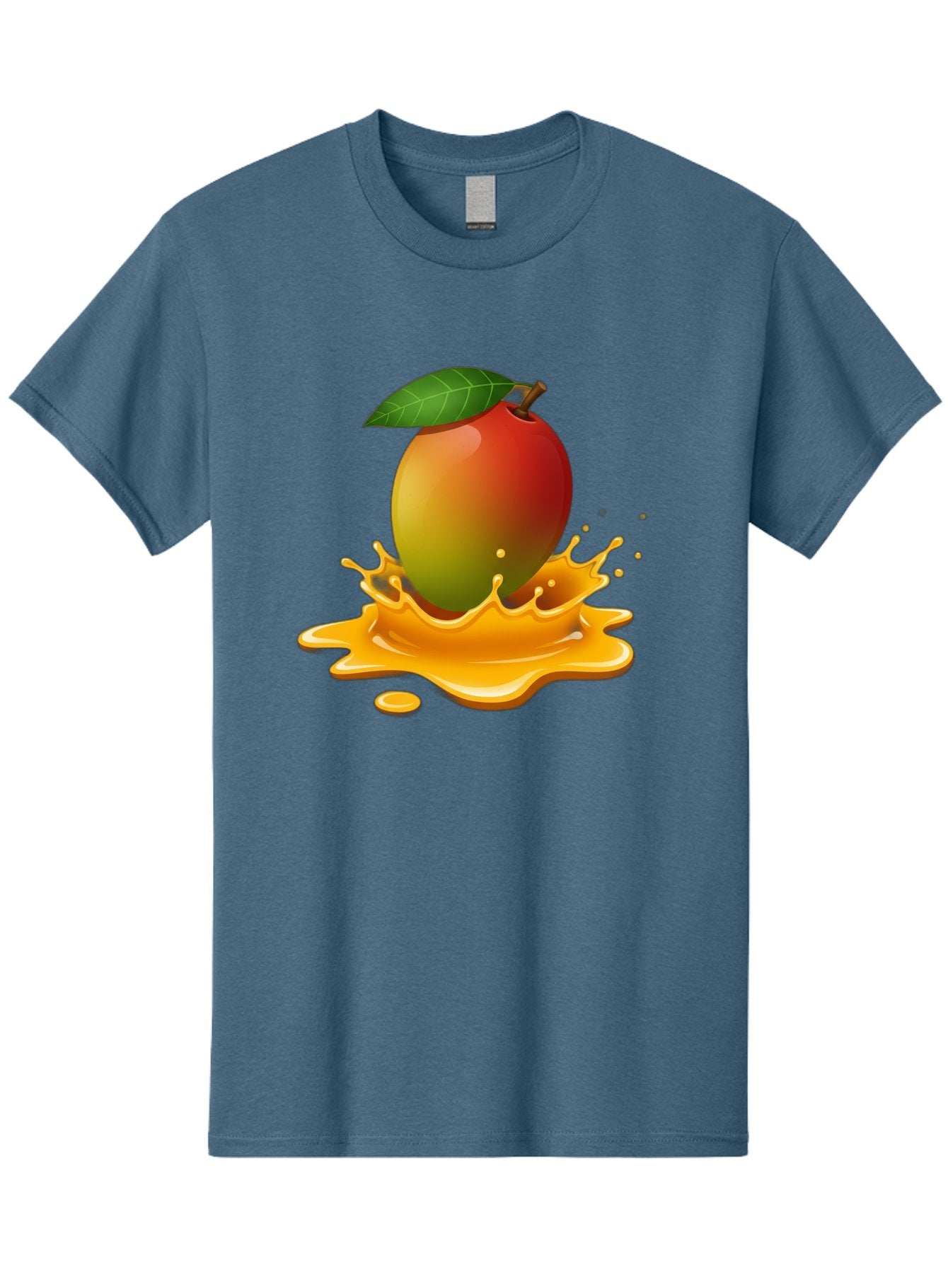 Mango-Splash-2 Men'S Graphic Tee, 100% Cotton, Comfortable Casual Summer Wear, Machine Washable, Tropical Mango, Juicy Fruit, Splash Art, Vibrant Colors, Mango Juice, Splashing Liquid, Fresh Produce, Summer Vibes, Healthy Snack, Bac162