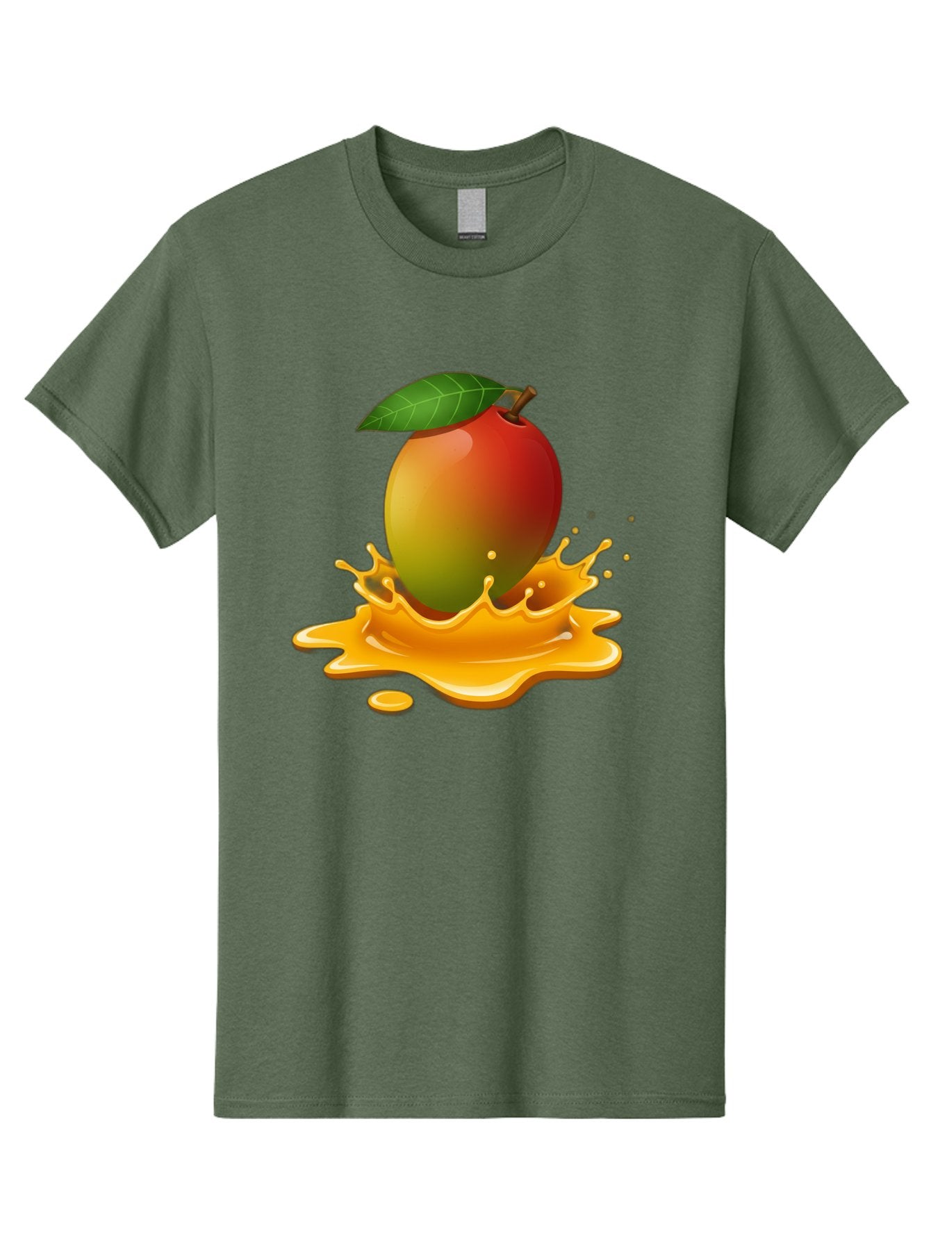 Mango-Splash-2 Men'S Graphic Tee, 100% Cotton, Comfortable Casual Summer Wear, Machine Washable, Tropical Mango, Juicy Fruit, Splash Art, Vibrant Colors, Mango Juice, Splashing Liquid, Fresh Produce, Summer Vibes, Healthy Snack, Bac162 11
