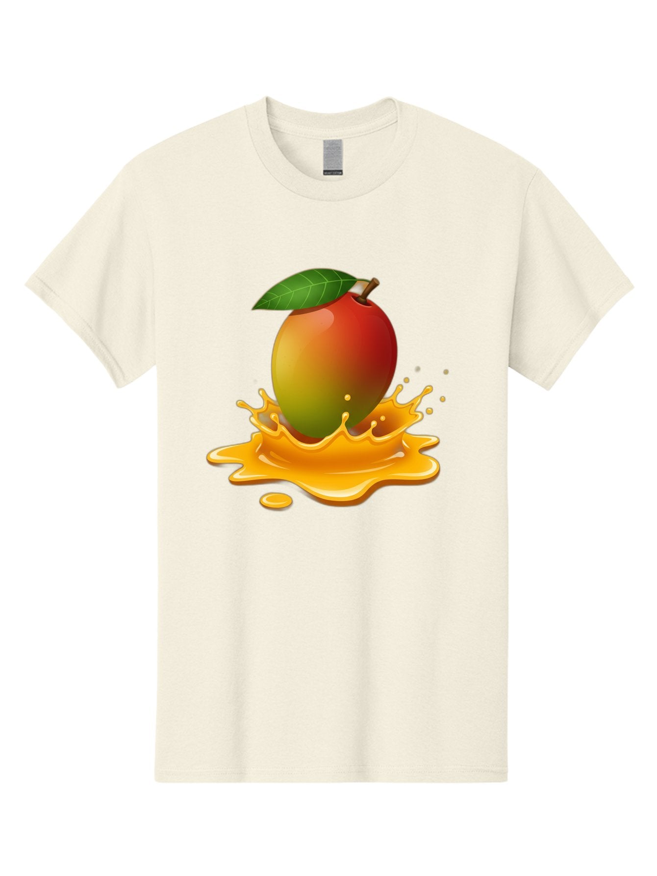Mango-Splash-2 Men'S Graphic Tee, 100% Cotton, Comfortable Casual Summer Wear, Machine Washable, Tropical Mango, Juicy Fruit, Splash Art, Vibrant Colors, Mango Juice, Splashing Liquid, Fresh Produce, Summer Vibes, Healthy Snack, Bac162