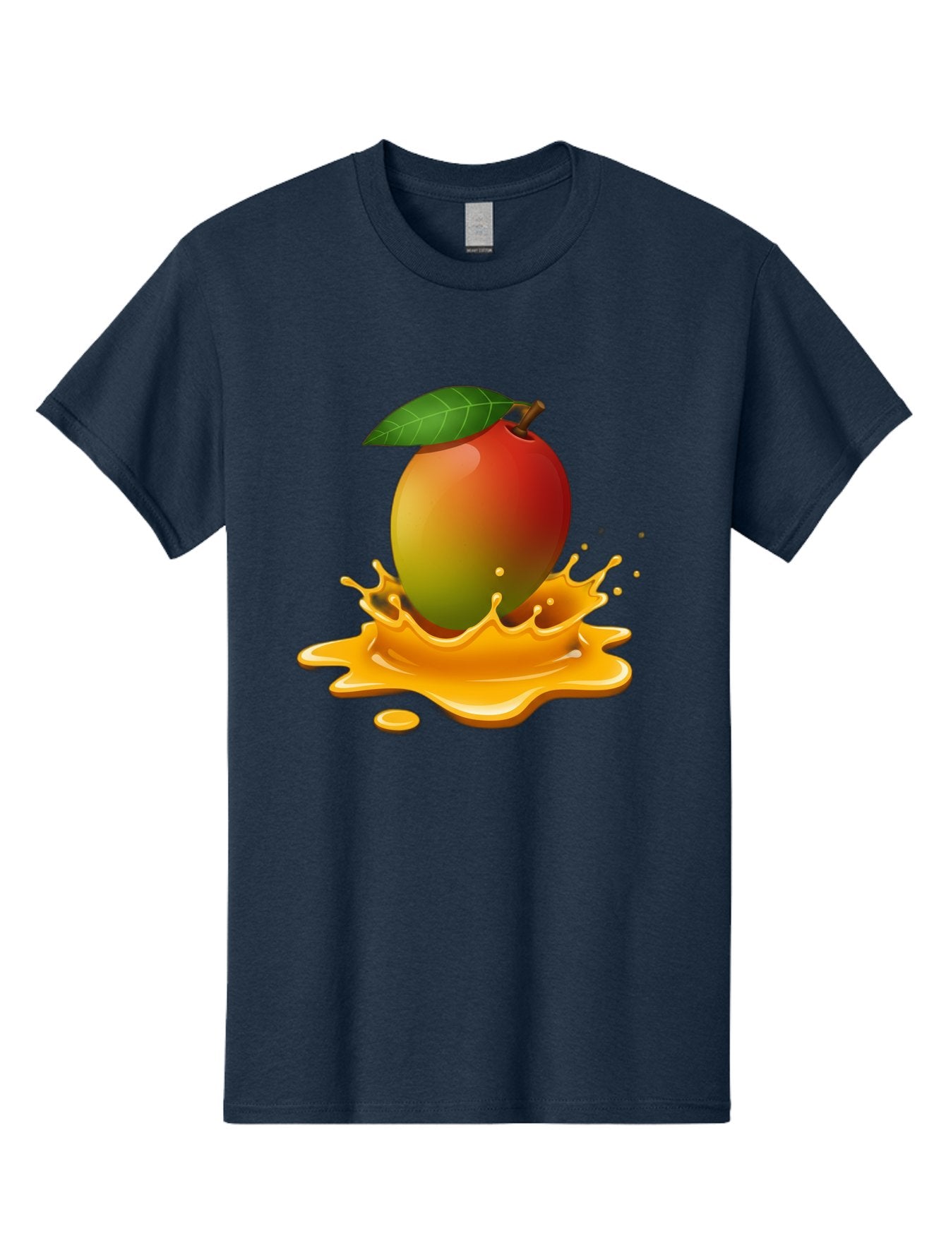 Mango-Splash-2 Men'S Graphic Tee, 100% Cotton, Comfortable Casual Summer Wear, Machine Washable, Tropical Mango, Juicy Fruit, Splash Art, Vibrant Colors, Mango Juice, Splashing Liquid, Fresh Produce, Summer Vibes, Healthy Snack, Bac162 4