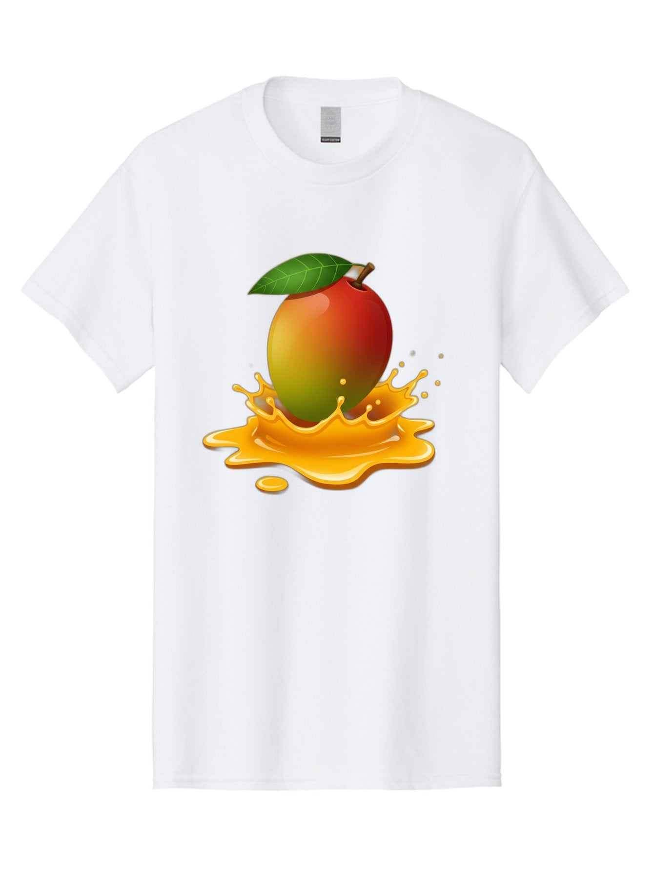 Mango-Splash-2 Men'S Graphic Tee, 100% Cotton, Comfortable Casual Summer Wear, Machine Washable, Tropical Mango, Juicy Fruit, Splash Art, Vibrant Colors, Mango Juice, Splashing Liquid, Fresh Produce, Summer Vibes, Healthy Snack, Bac162 12