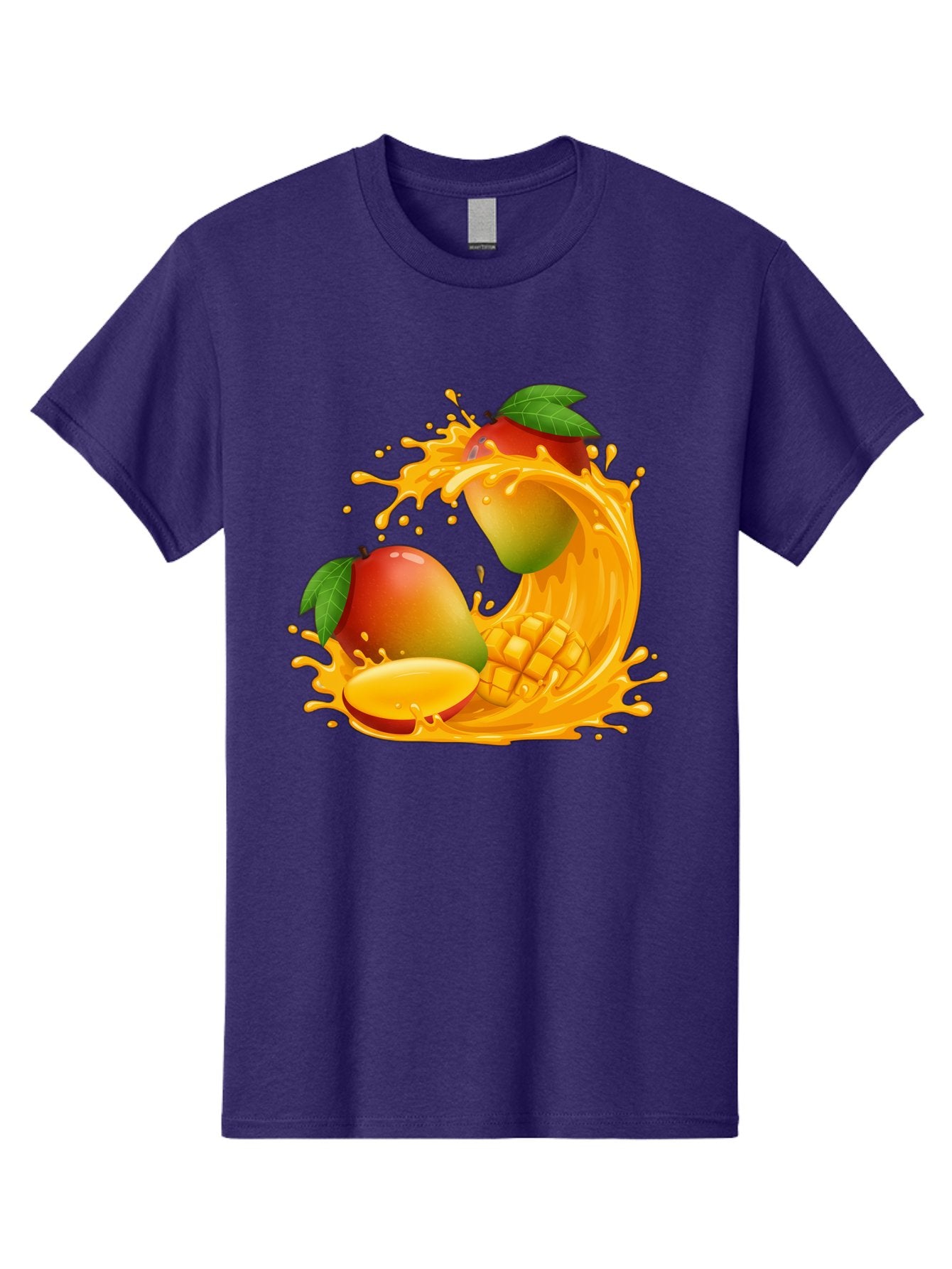 Mango-Splash-4 Men'S Graphic Tee, 100% Cotton, Comfortable Casual Summer Wear, Machine Washable, Mango Fruit, Juicy Mango, Mango Slice, Mango Juice Splash, Mango Chunks, Fresh Mango, Ripe Mango, Tropical Fruit Bac164 12