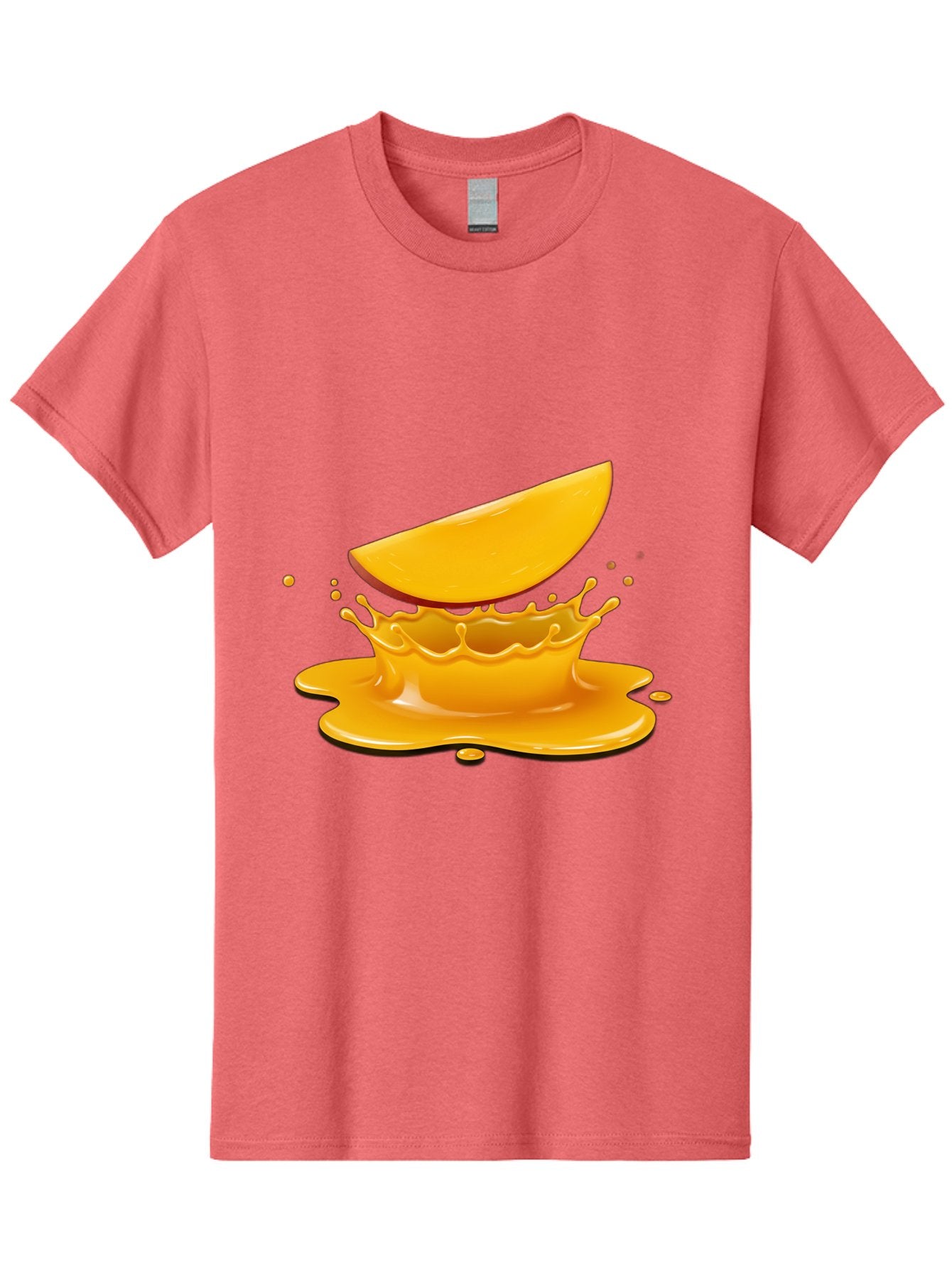 Mango-Splash Men'S Graphic Tee, 100% Cotton, Comfortable Casual Summer Wear, Machine Washable, Mango Slice, Juice Splash, Vibrant Orange, Fruity Scene, Splashing Juice, Summer Drink, Tropical Flavors, Refreshing Drink, Healthy Snack Bac165 15