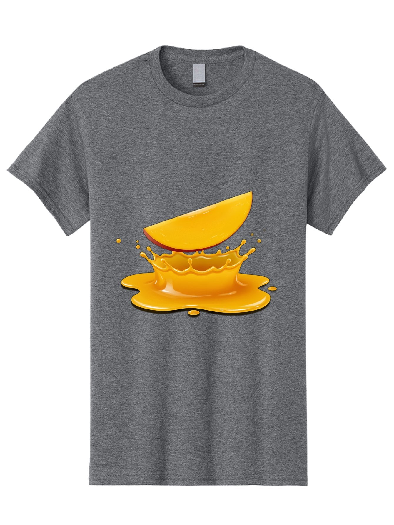 Mango-Splash Men'S Graphic Tee, 100% Cotton, Comfortable Casual Summer Wear, Machine Washable, Mango Slice, Juice Splash, Vibrant Orange, Fruity Scene, Splashing Juice, Summer Drink, Tropical Flavors, Refreshing Drink, Healthy Snack Bac165 5