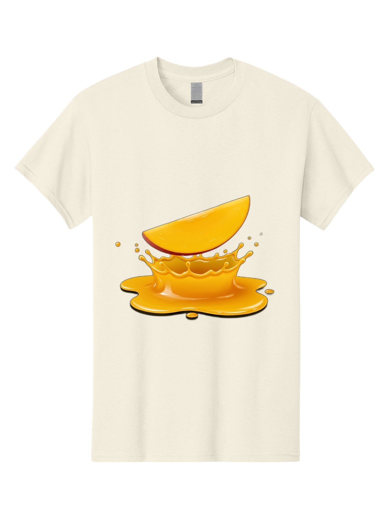 Mango-Splash Men'S Graphic Tee, 100% Cotton, Comfortable Casual Summer Wear, Machine Washable, Mango Slice, Juice Splash, Vibrant Orange, Fruity Scene, Splashing Juice, Summer Drink, Tropical Flavors, Refreshing Drink, Healthy Snack Bac165 14