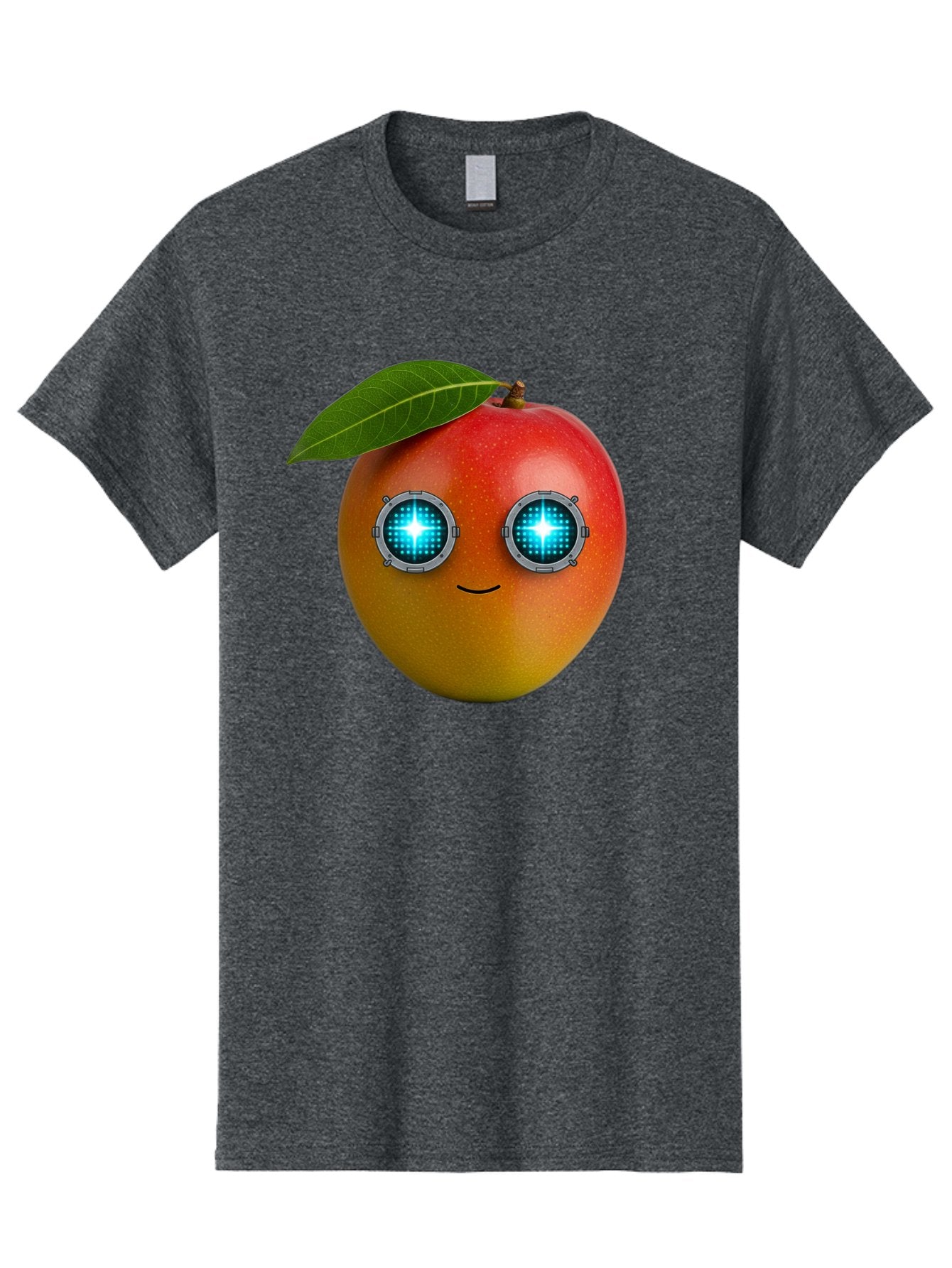 Mango-With-Cyborg-Eyes Men'S Graphic Tee, 100% Cotton, Comfortable Casual Summer Wear, Machine Washable, Mango Fruit, Robotic Eyes, Cyborg Fruit, Digital Eyes, Futuristic Design, Tech-Inspired Artwork, Fruit Character, Robotic Vision, Bac168 6