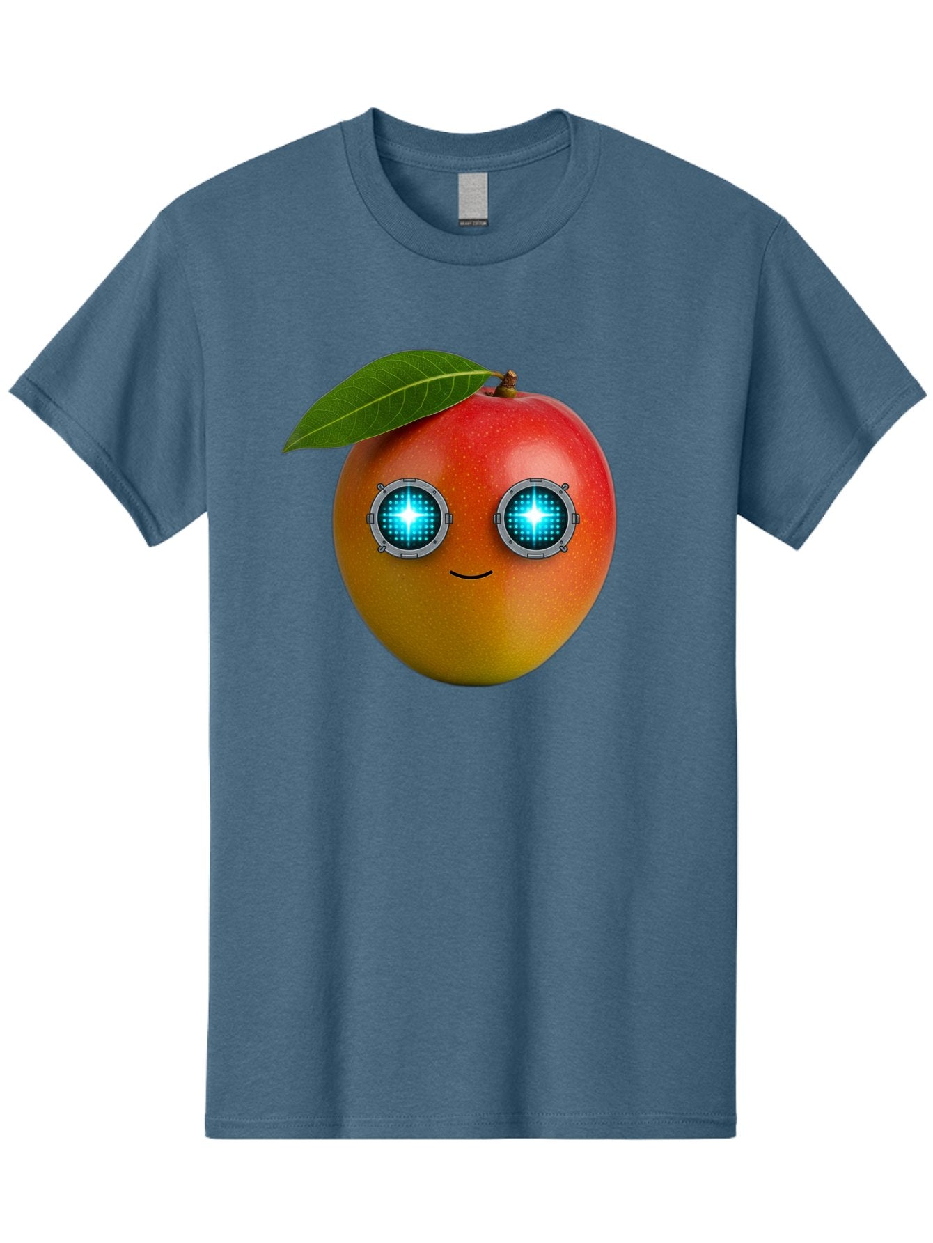 Mango-With-Cyborg-Eyes Men'S Graphic Tee, 100% Cotton, Comfortable Casual Summer Wear, Machine Washable, Mango Fruit, Robotic Eyes, Cyborg Fruit, Digital Eyes, Futuristic Design, Tech-Inspired Artwork, Fruit Character, Robotic Vision, Bac168 10