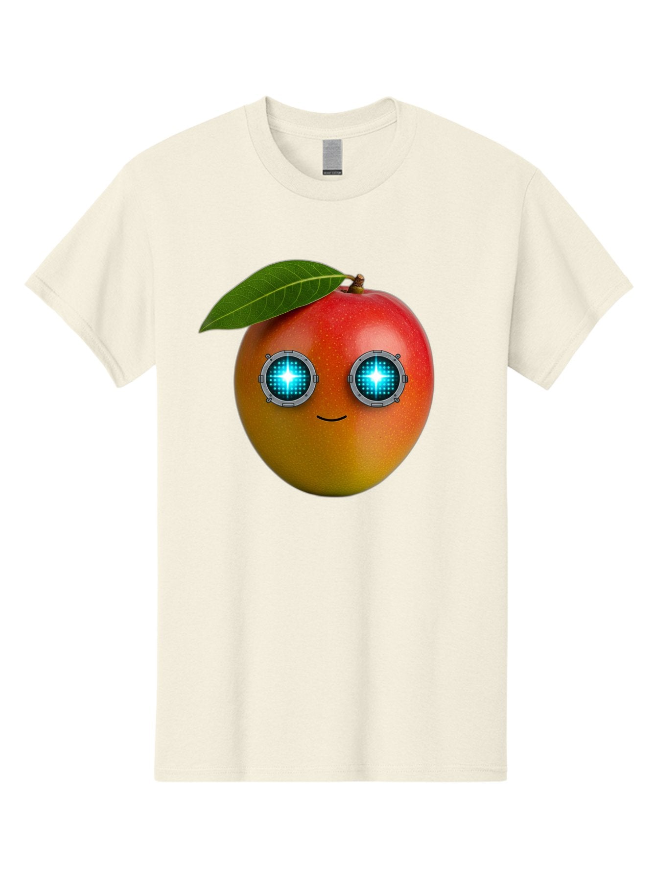 Mango-With-Cyborg-Eyes Men'S Graphic Tee, 100% Cotton, Comfortable Casual Summer Wear, Machine Washable, Mango Fruit, Robotic Eyes, Cyborg Fruit, Digital Eyes, Futuristic Design, Tech-Inspired Artwork, Fruit Character, Robotic Vision, Bac168 9