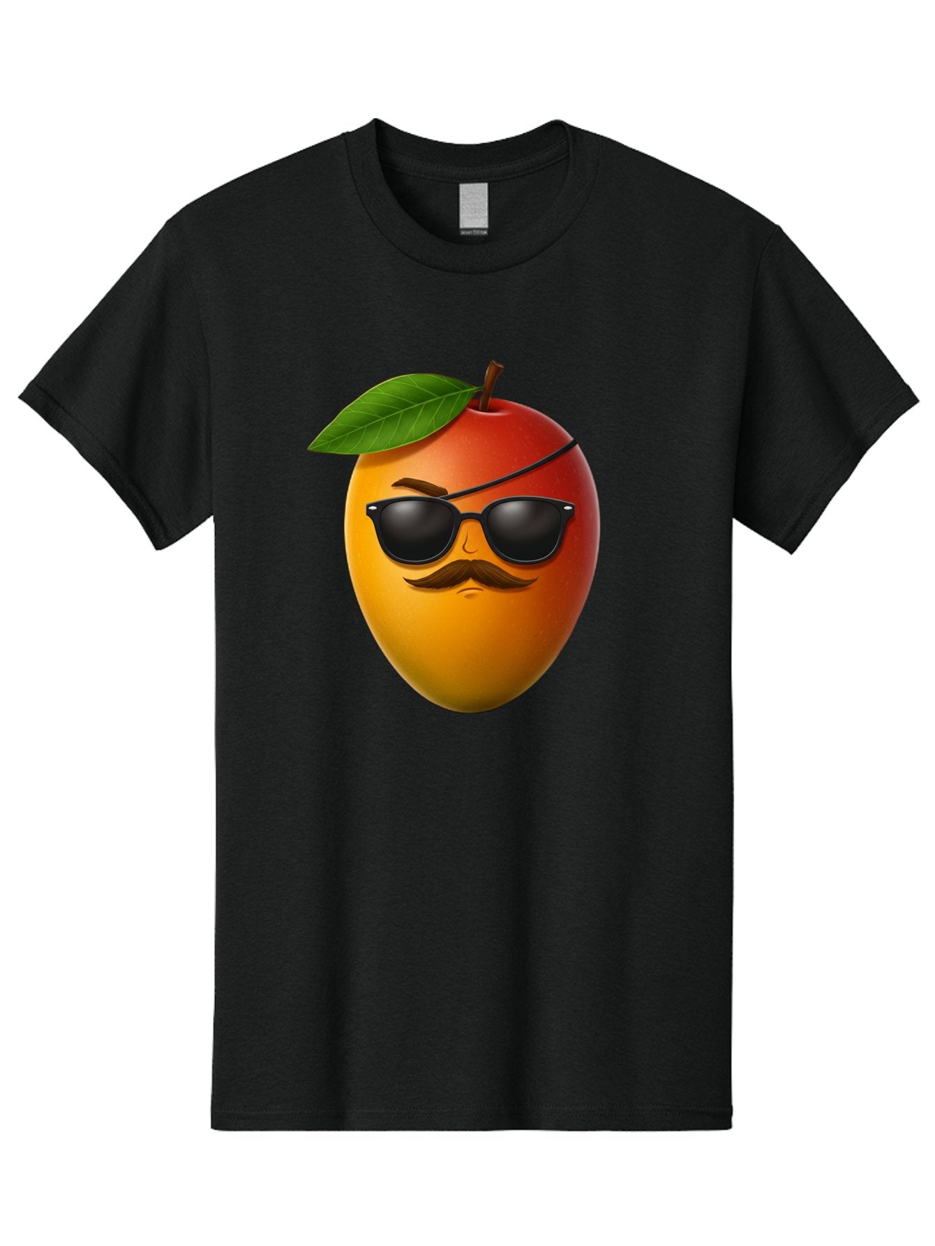 Mango Men'S Graphic Tee, 100% Cotton, Comfortable Casual Summer Wear, Machine Washable, Mango With Sunglasses, Cartoon Mango, Mango Emoji, Cool Mango, Mango With Mustache, Funny Fruit, Vibrant Colors, Playful Character, Quirky Illustration, Bac171 8