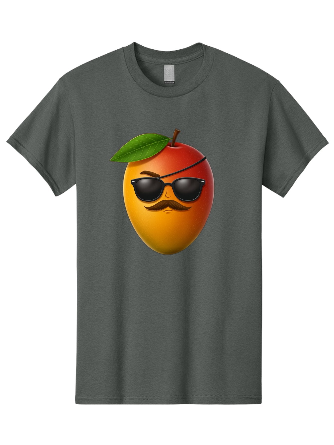 Mango Men'S Graphic Tee, 100% Cotton, Comfortable Casual Summer Wear, Machine Washable, Mango With Sunglasses, Cartoon Mango, Mango Emoji, Cool Mango, Mango With Mustache, Funny Fruit, Vibrant Colors, Playful Character, Quirky Illustration, Bac171