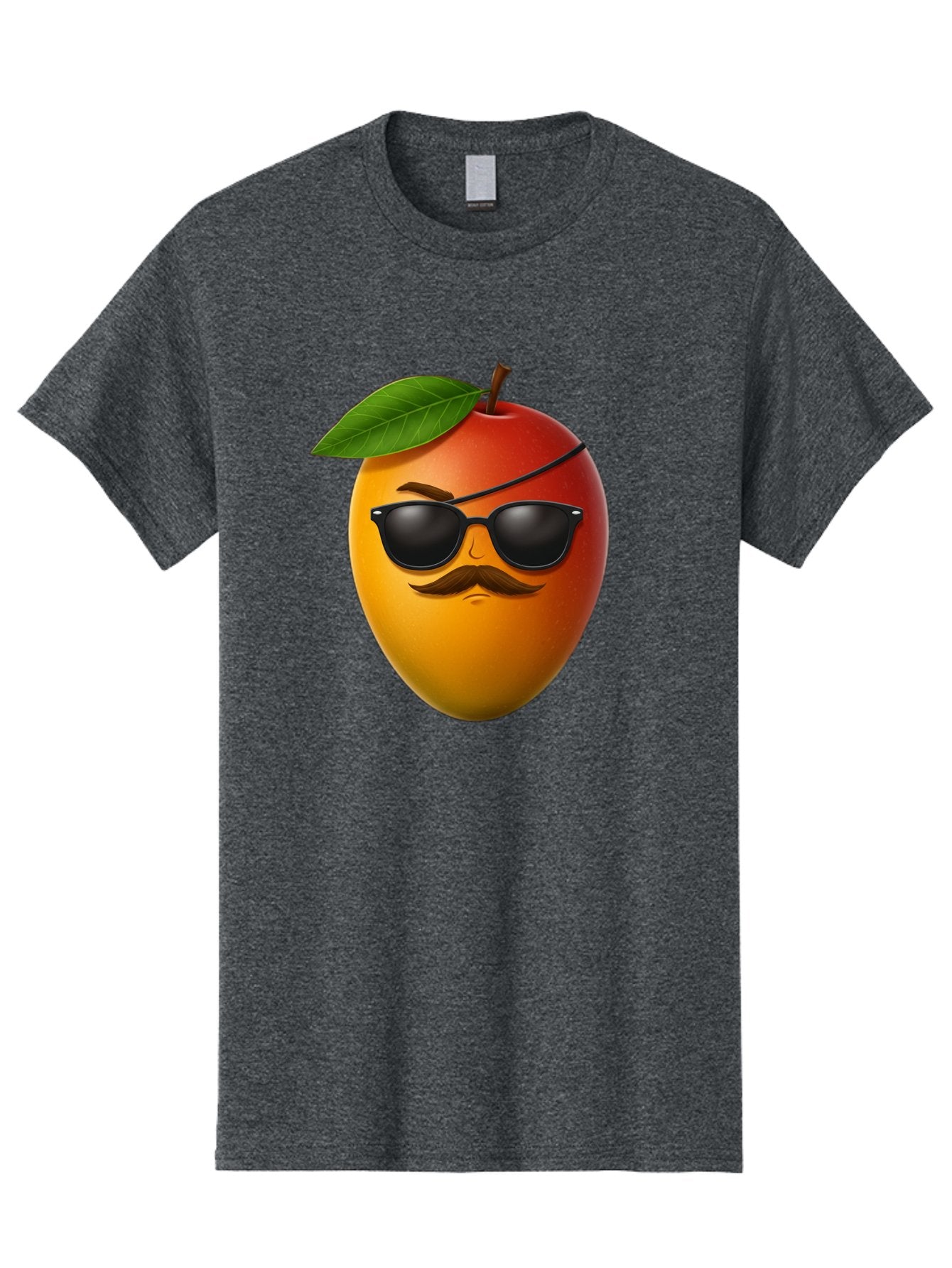 Mango Men'S Graphic Tee, 100% Cotton, Comfortable Casual Summer Wear, Machine Washable, Mango With Sunglasses, Cartoon Mango, Mango Emoji, Cool Mango, Mango With Mustache, Funny Fruit, Vibrant Colors, Playful Character, Quirky Illustration, Bac171 4