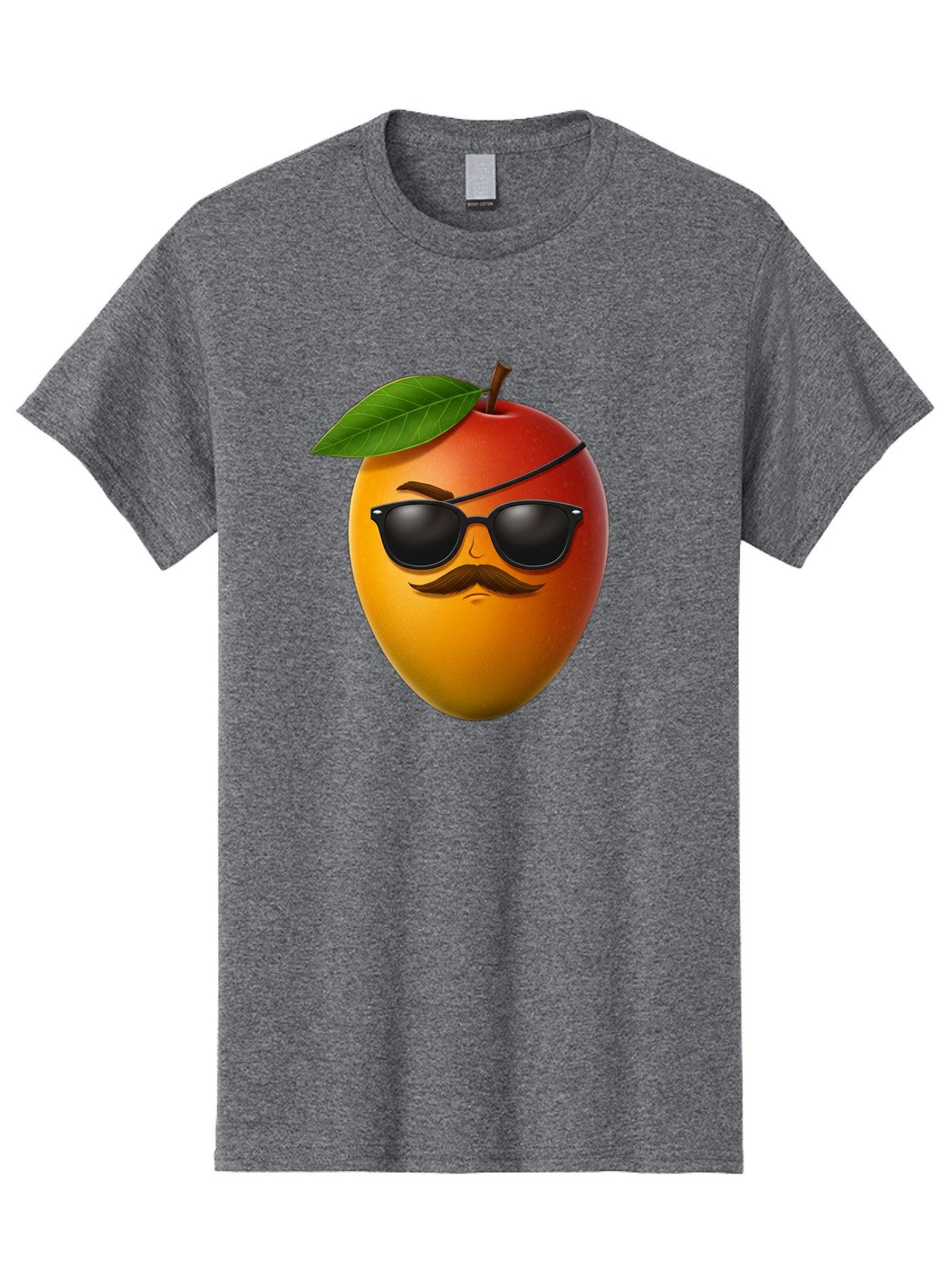 Mango Men'S Graphic Tee, 100% Cotton, Comfortable Casual Summer Wear, Machine Washable, Mango With Sunglasses, Cartoon Mango, Mango Emoji, Cool Mango, Mango With Mustache, Funny Fruit, Vibrant Colors, Playful Character, Quirky Illustration, Bac171 11