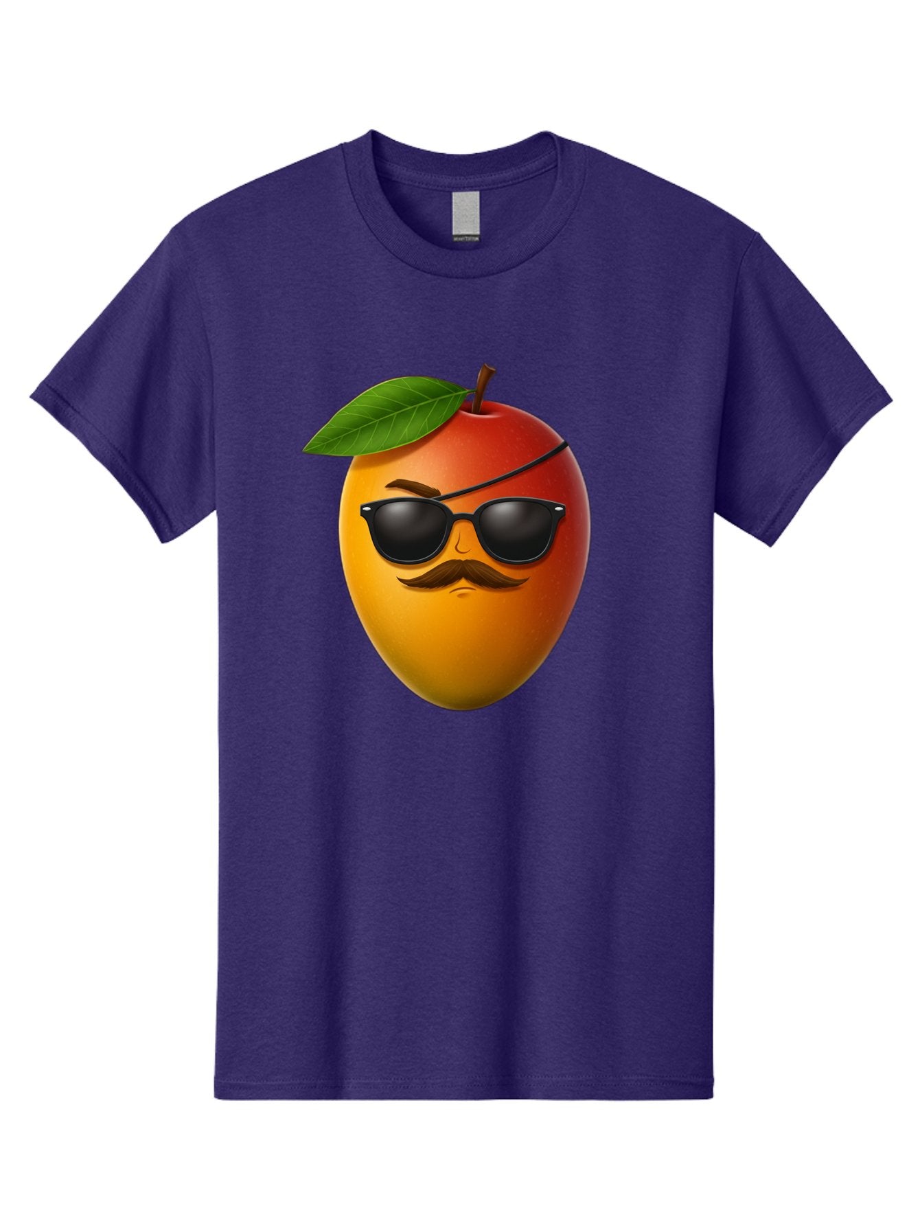 Mango Men'S Graphic Tee, 100% Cotton, Comfortable Casual Summer Wear, Machine Washable, Mango With Sunglasses, Cartoon Mango, Mango Emoji, Cool Mango, Mango With Mustache, Funny Fruit, Vibrant Colors, Playful Character, Quirky Illustration, Bac171