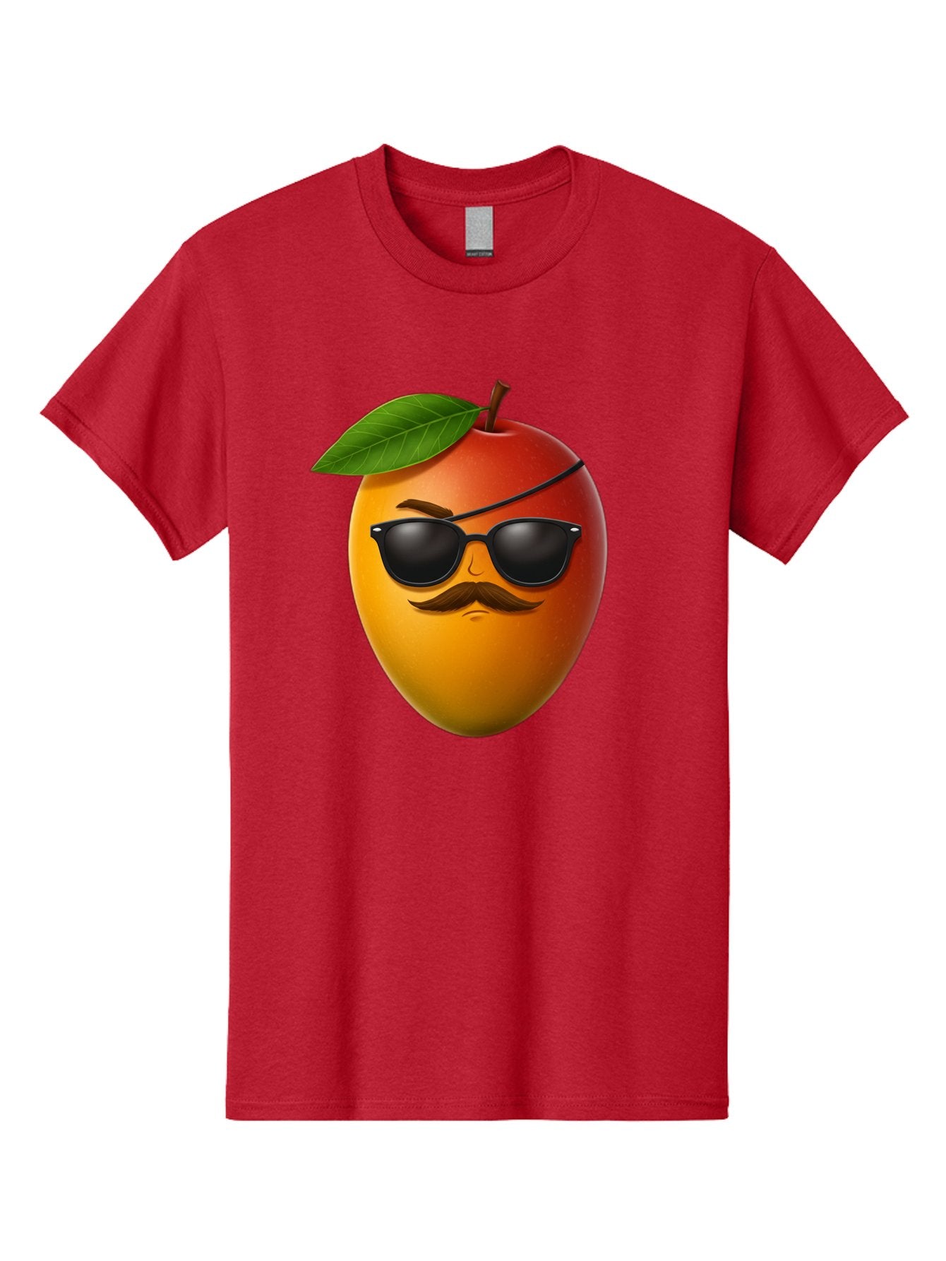 Mango Men'S Graphic Tee, 100% Cotton, Comfortable Casual Summer Wear, Machine Washable, Mango With Sunglasses, Cartoon Mango, Mango Emoji, Cool Mango, Mango With Mustache, Funny Fruit, Vibrant Colors, Playful Character, Quirky Illustration, Bac171 12