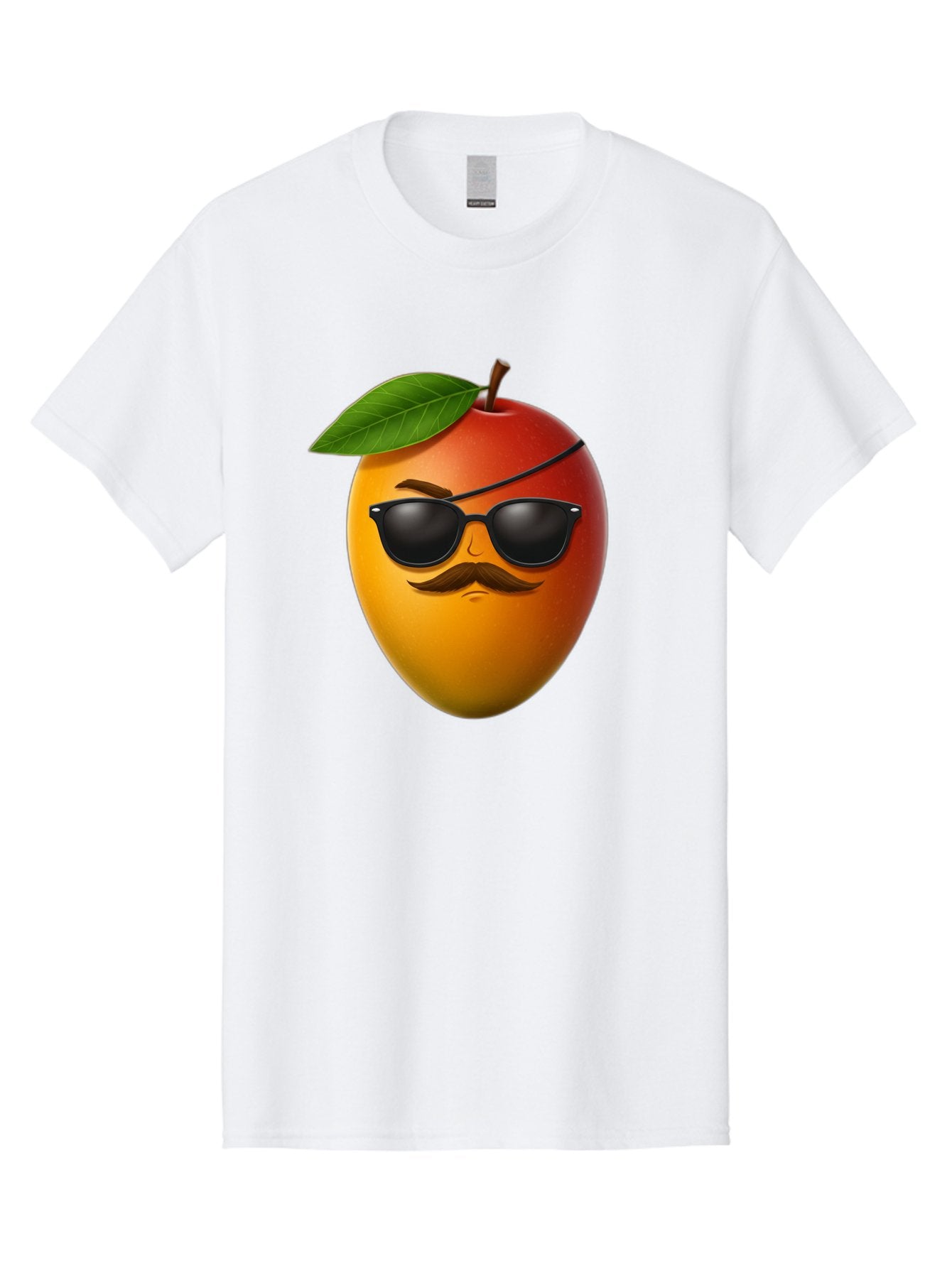 Mango Men'S Graphic Tee, 100% Cotton, Comfortable Casual Summer Wear, Machine Washable, Mango With Sunglasses, Cartoon Mango, Mango Emoji, Cool Mango, Mango With Mustache, Funny Fruit, Vibrant Colors, Playful Character, Quirky Illustration, Bac171 13