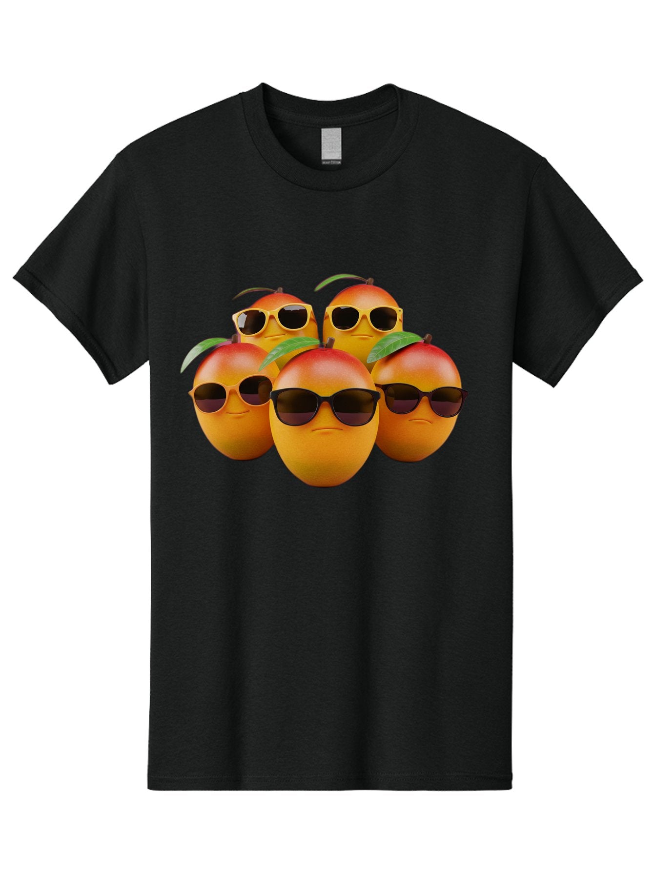Mangoes-With-Sunglasses Men'S Graphic Tee, 100% Cotton, Comfortable Casual Summer Wear, Machine Washable, Mangoes Wearing Sunglasses, Cool Fruit, Summer Vibes, Cartoon Characters, Funny Faces, Vibrant Colors, Playful Design, Tropical Feel Bac172 12