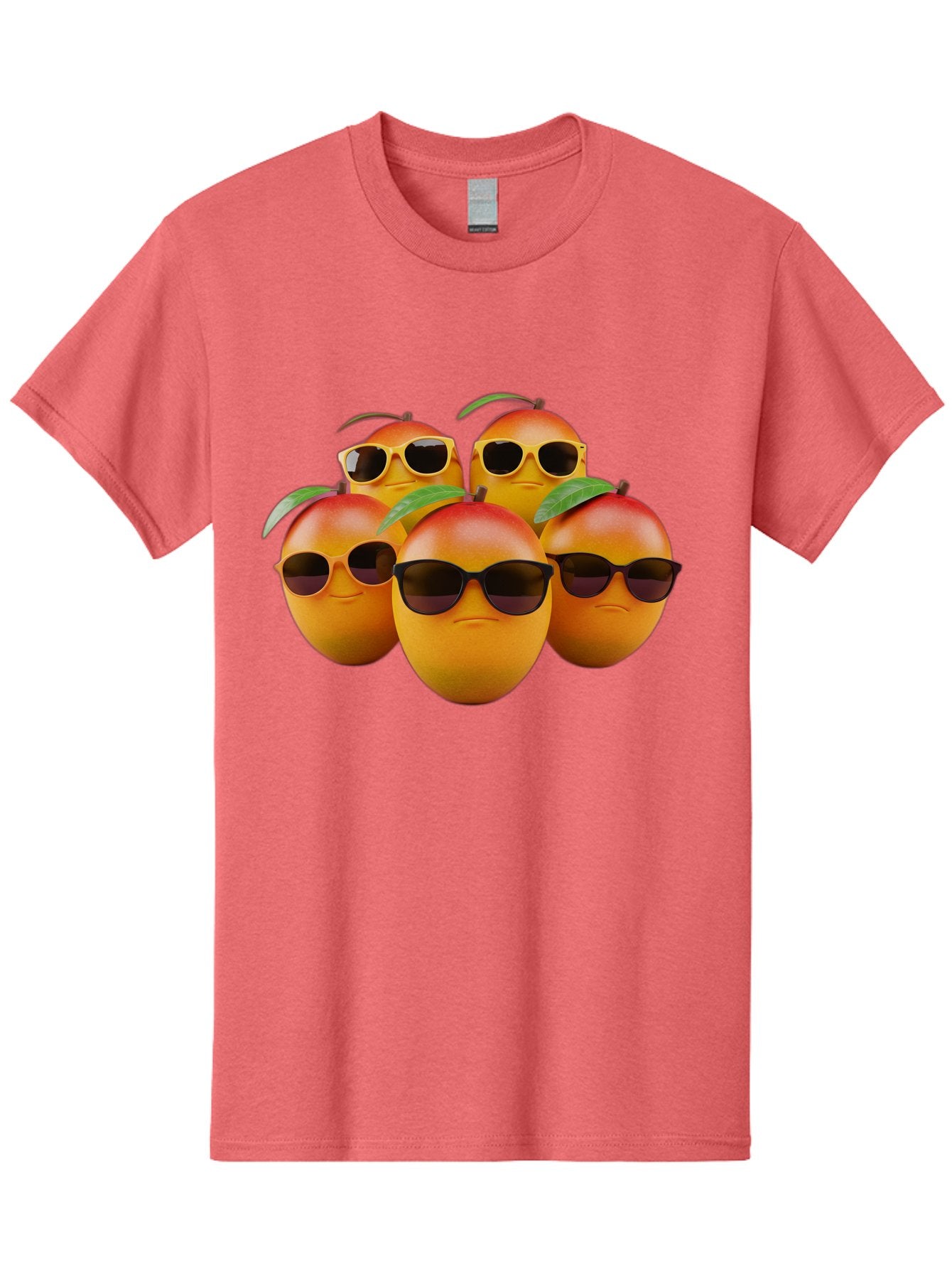 Mangoes-With-Sunglasses Men'S Graphic Tee, 100% Cotton, Comfortable Casual Summer Wear, Machine Washable, Mangoes Wearing Sunglasses, Cool Fruit, Summer Vibes, Cartoon Characters, Funny Faces, Vibrant Colors, Playful Design, Tropical Feel Bac172 6
