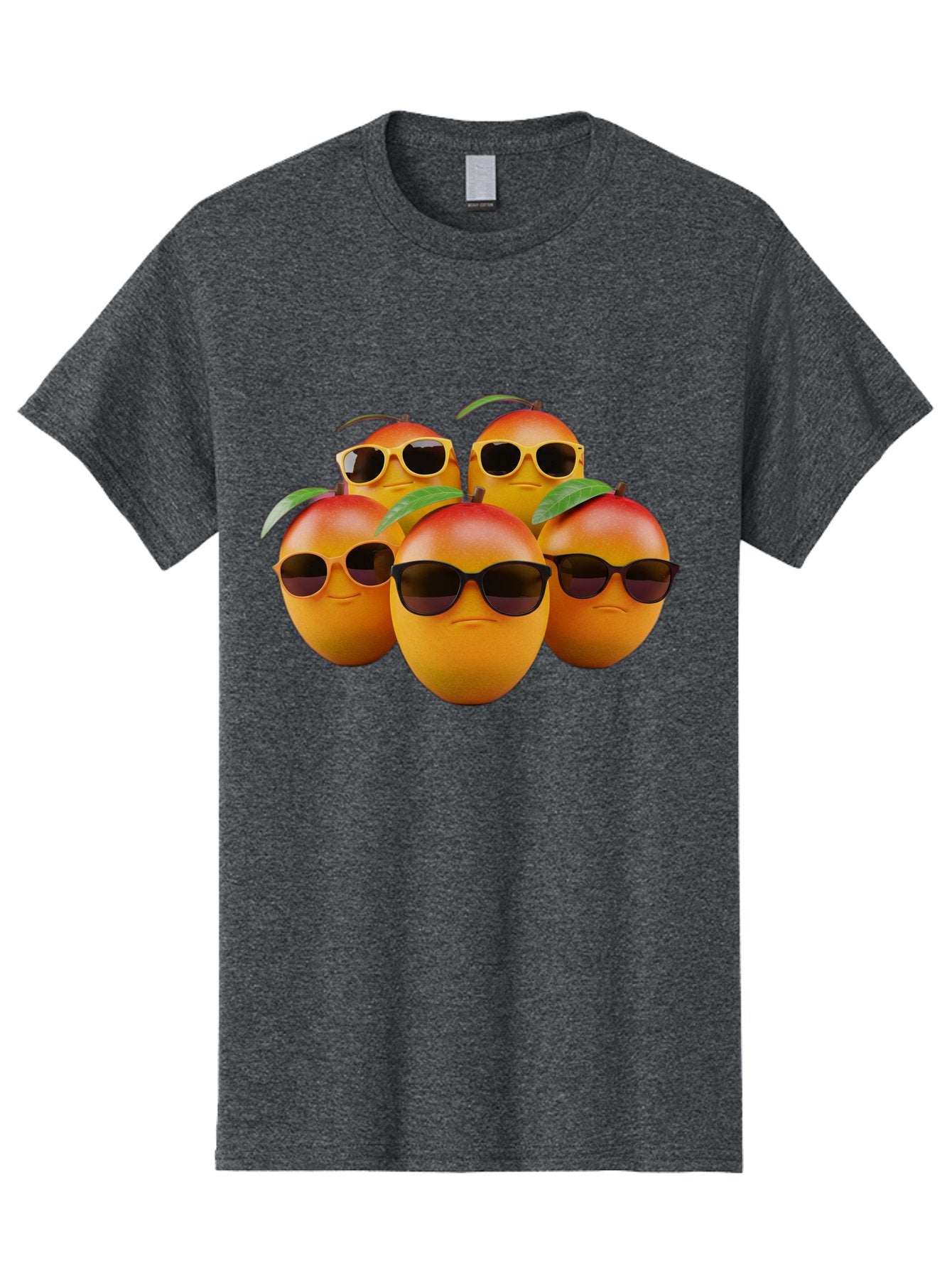 Mangoes-With-Sunglasses Men'S Graphic Tee, 100% Cotton, Comfortable Casual Summer Wear, Machine Washable, Mangoes Wearing Sunglasses, Cool Fruit, Summer Vibes, Cartoon Characters, Funny Faces, Vibrant Colors, Playful Design, Tropical Feel Bac172 14