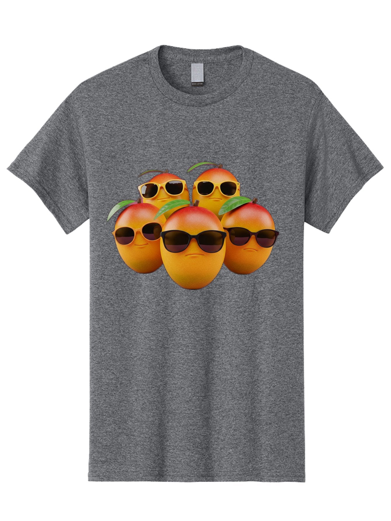 Mangoes-With-Sunglasses Men'S Graphic Tee, 100% Cotton, Comfortable Casual Summer Wear, Machine Washable, Mangoes Wearing Sunglasses, Cool Fruit, Summer Vibes, Cartoon Characters, Funny Faces, Vibrant Colors, Playful Design, Tropical Feel Bac172 13