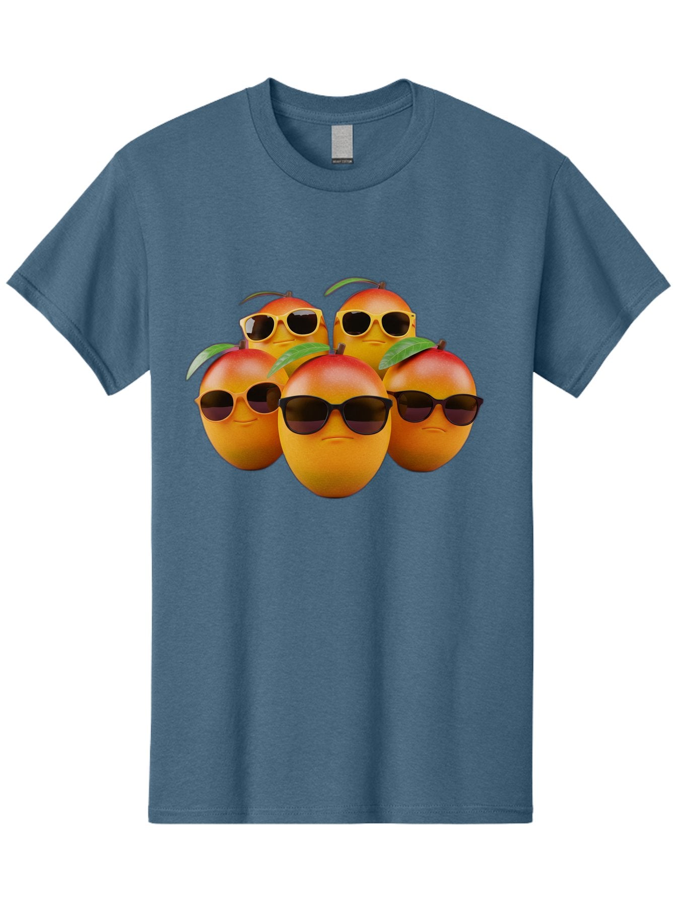 Mangoes-With-Sunglasses Men'S Graphic Tee, 100% Cotton, Comfortable Casual Summer Wear, Machine Washable, Mangoes Wearing Sunglasses, Cool Fruit, Summer Vibes, Cartoon Characters, Funny Faces, Vibrant Colors, Playful Design, Tropical Feel Bac172 15