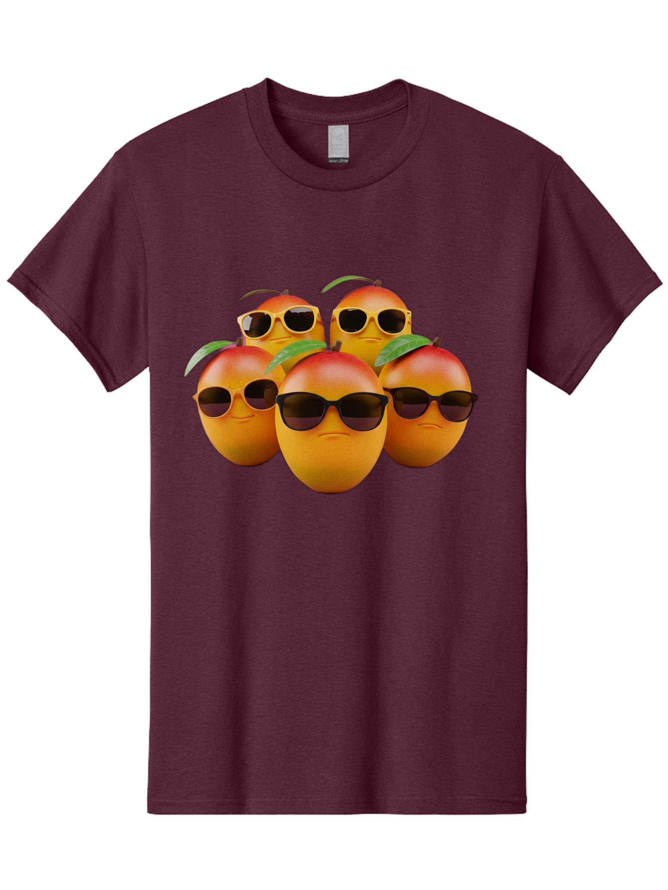 Mangoes-With-Sunglasses Men'S Graphic Tee, 100% Cotton, Comfortable Casual Summer Wear, Machine Washable, Mangoes Wearing Sunglasses, Cool Fruit, Summer Vibes, Cartoon Characters, Funny Faces, Vibrant Colors, Playful Design, Tropical Feel Bac172 7