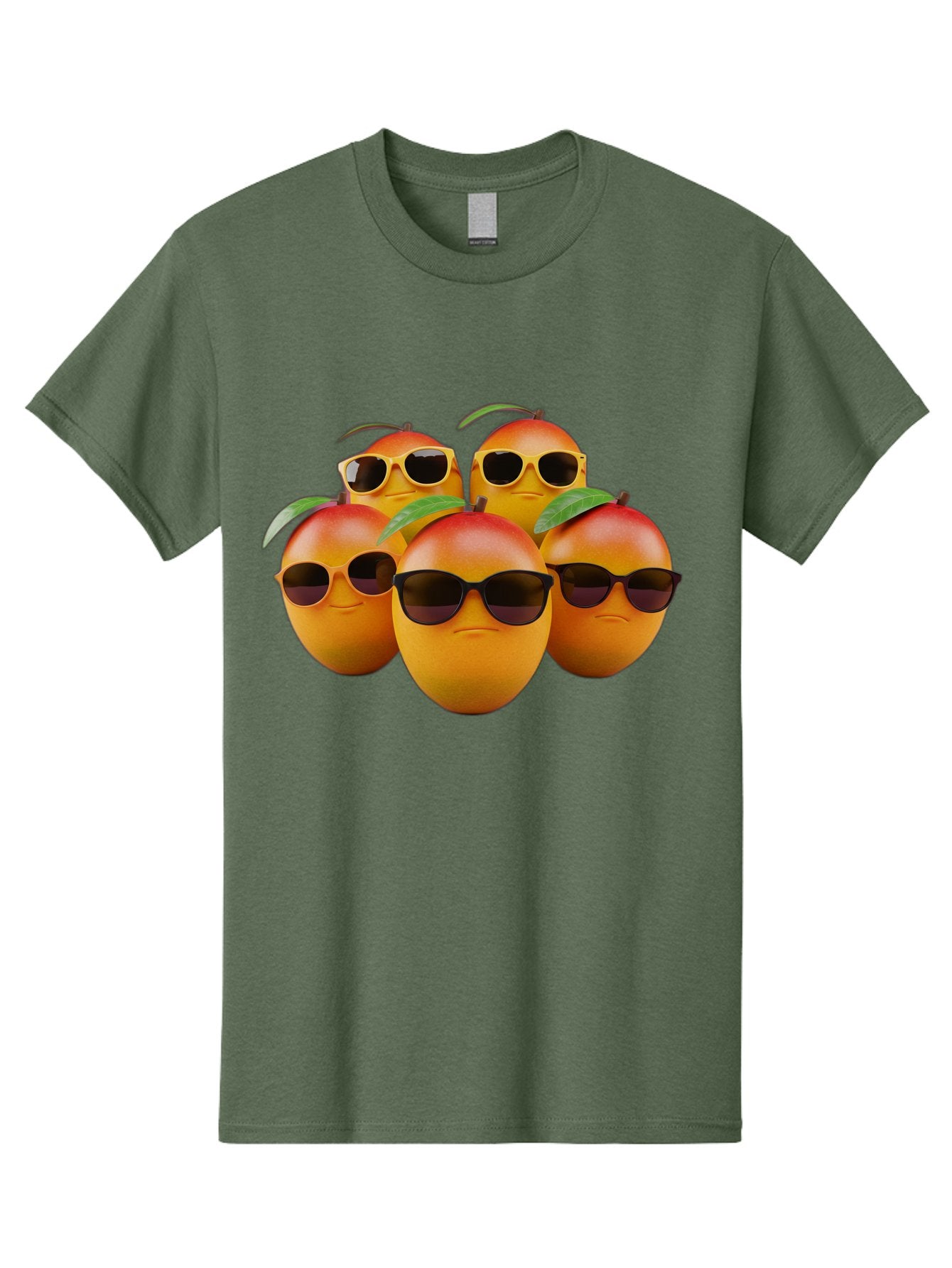 Mangoes-With-Sunglasses Men'S Graphic Tee, 100% Cotton, Comfortable Casual Summer Wear, Machine Washable, Mangoes Wearing Sunglasses, Cool Fruit, Summer Vibes, Cartoon Characters, Funny Faces, Vibrant Colors, Playful Design, Tropical Feel Bac172 11
