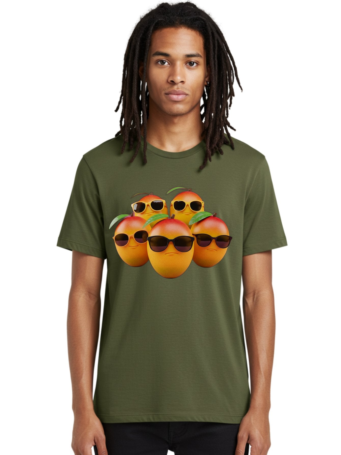Mangoes-With-Sunglasses Men'S Graphic Tee, 100% Cotton, Comfortable Casual Summer Wear, Machine Washable, Mangoes Wearing Sunglasses, Cool Fruit, Summer Vibes, Cartoon Characters, Funny Faces, Vibrant Colors, Playful Design, Tropical Feel Bac172 27