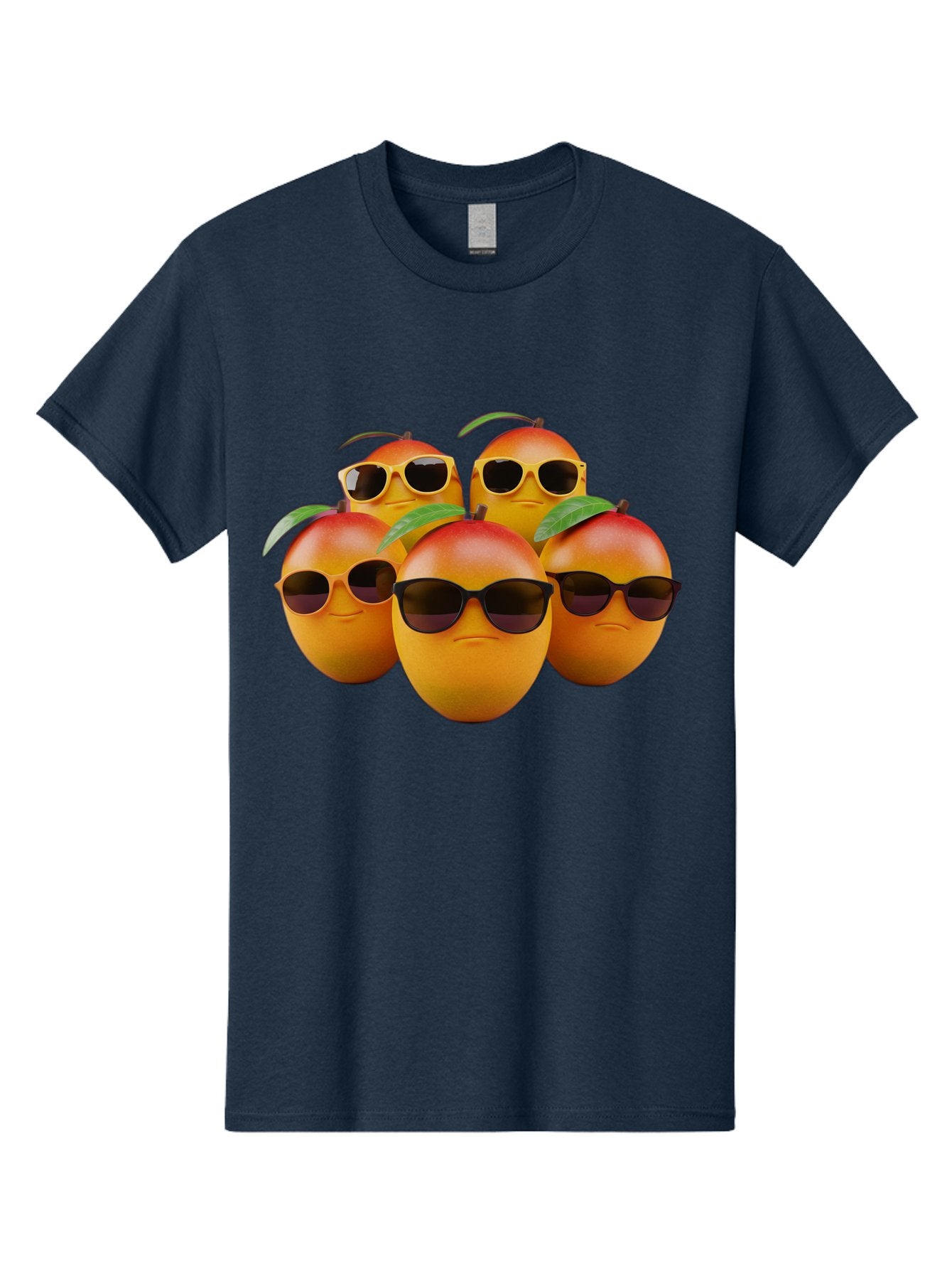 Mangoes-With-Sunglasses Men'S Graphic Tee, 100% Cotton, Comfortable Casual Summer Wear, Machine Washable, Mangoes Wearing Sunglasses, Cool Fruit, Summer Vibes, Cartoon Characters, Funny Faces, Vibrant Colors, Playful Design, Tropical Feel Bac172 9
