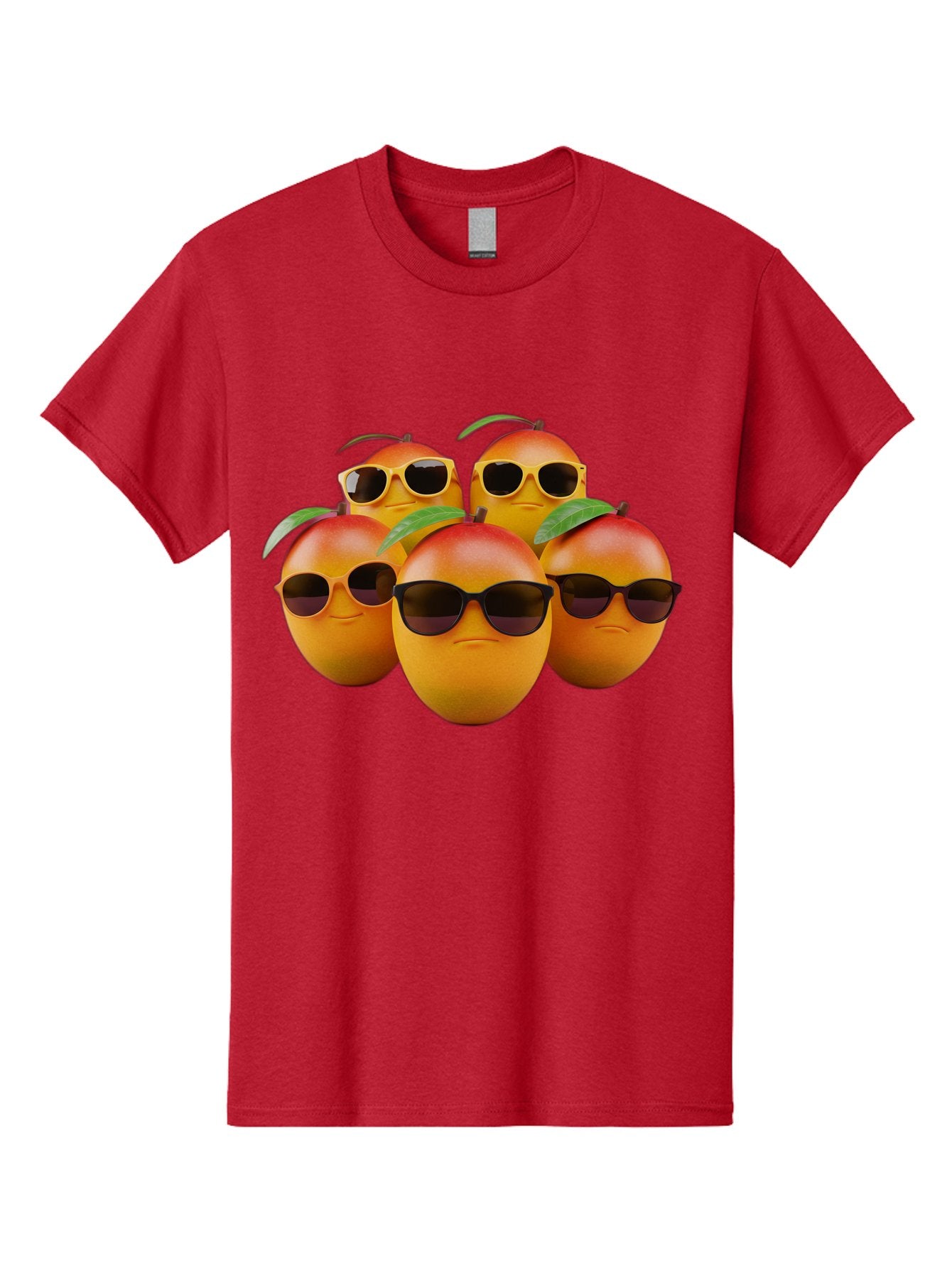 Mangoes-With-Sunglasses Men'S Graphic Tee, 100% Cotton, Comfortable Casual Summer Wear, Machine Washable, Mangoes Wearing Sunglasses, Cool Fruit, Summer Vibes, Cartoon Characters, Funny Faces, Vibrant Colors, Playful Design, Tropical Feel Bac172 8