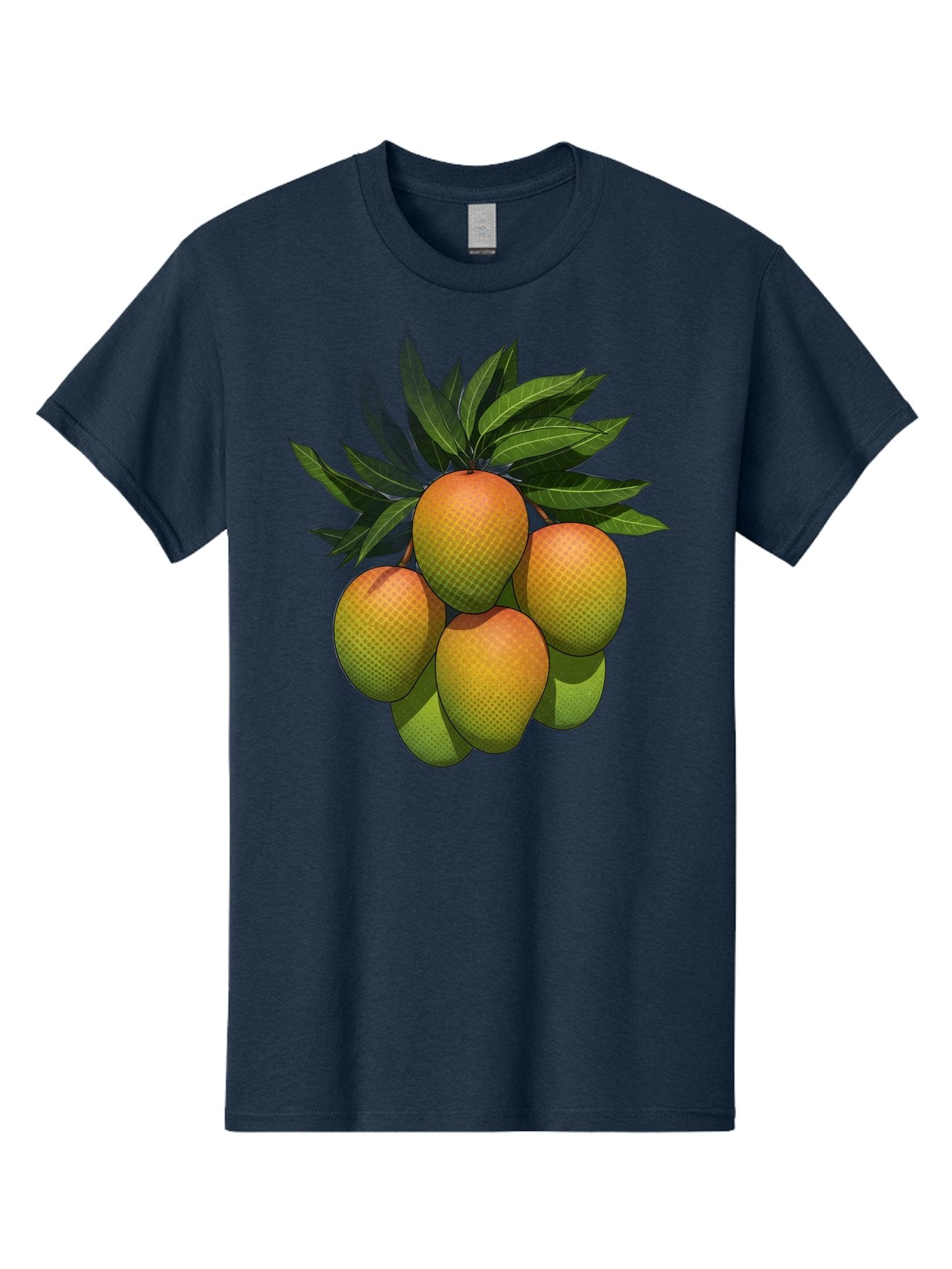Mangoes Men'S Graphic Tee, 100% Cotton, Comfortable Casual Summer Wear, Machine Washable, Mangoes With Leaves, Tropical Fruit, Exotic Fruit, Fruit Cluster, Yellow-Orange Fruit, Green Leaves, Fruit Texture, Fruit Leaves, Vibrant Fruit Bac173 10