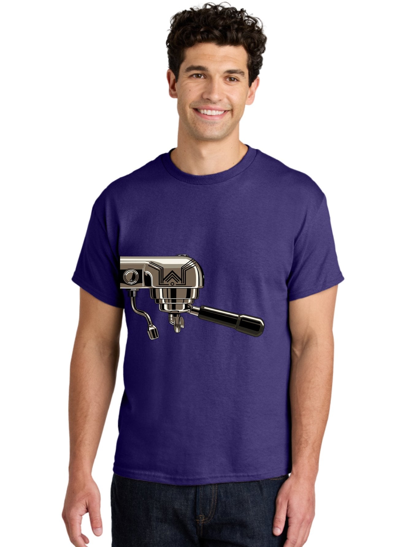 Manual-Coffee-Grinder Men'S Graphic Tee, 100% Cotton, Comfortable Casual Summer Wear, Machine Washable, Manual Coffee Grinder, Coffee Grinding, Hand Crank, Stainless Steel, Coffee Beans, Brewing Equipment, Kitchen Appliance Bac174 24