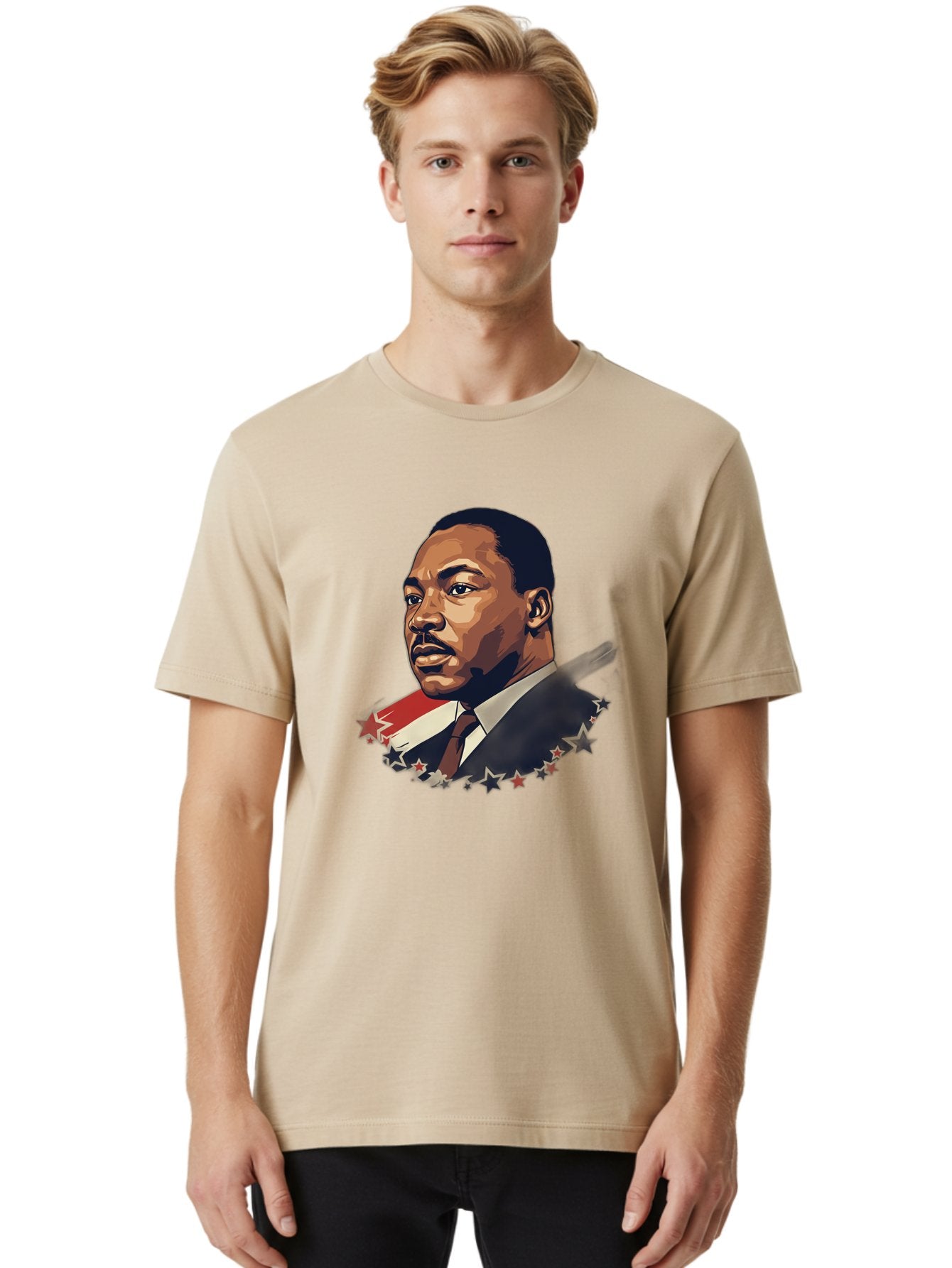 Martin-Luther-King-Jr-2 Men'S Graphic Tee, 100% Cotton, Comfortable Casual Summer Wear, Machine Washable, Martin Luther King Jr Portrait, Civil Rights Leader, Equality And Justice, Freedom Fighter, Peaceful Protest, Inspirational Figure, Bac176 16